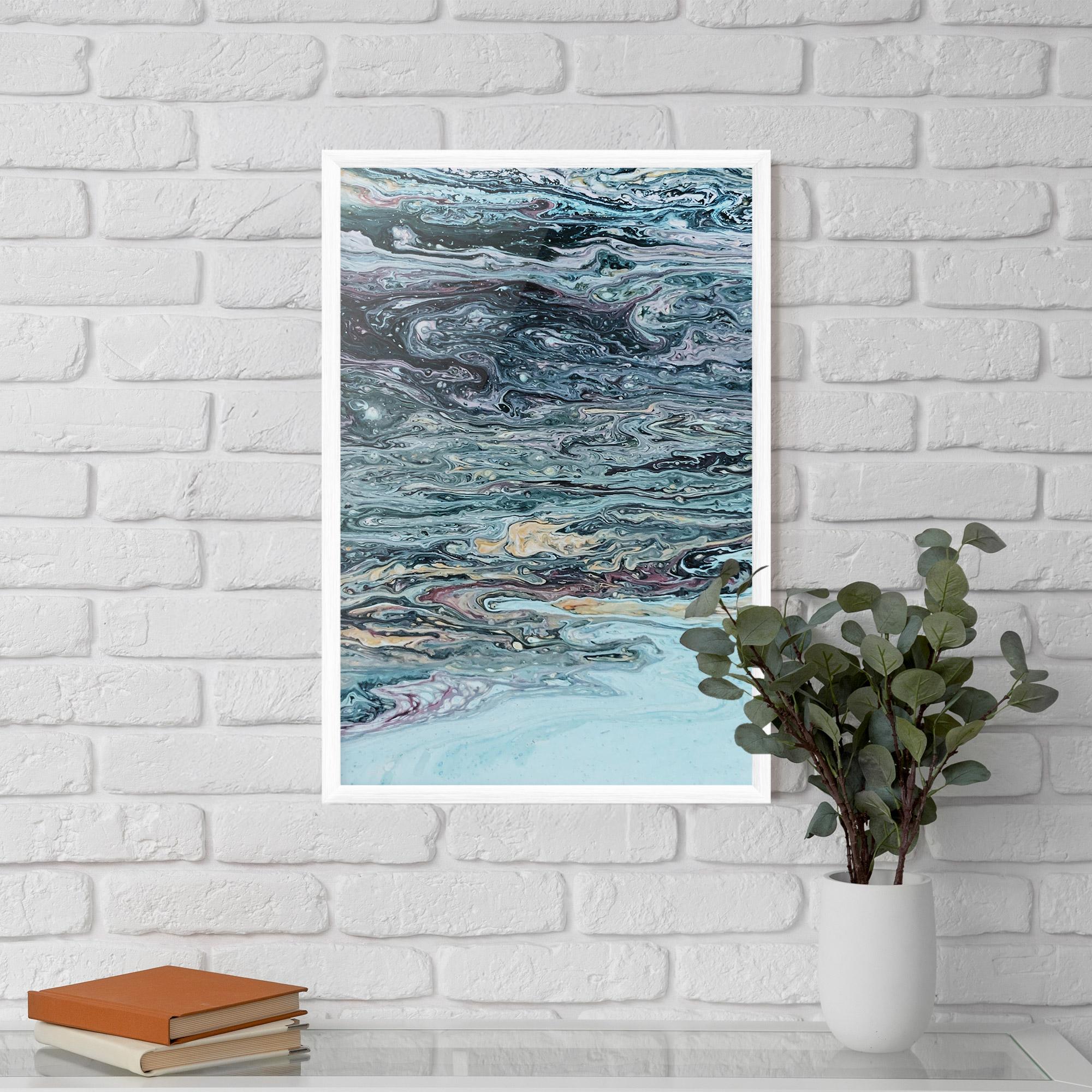 Gerahmte Poster Light Blue Abstract mockup 5