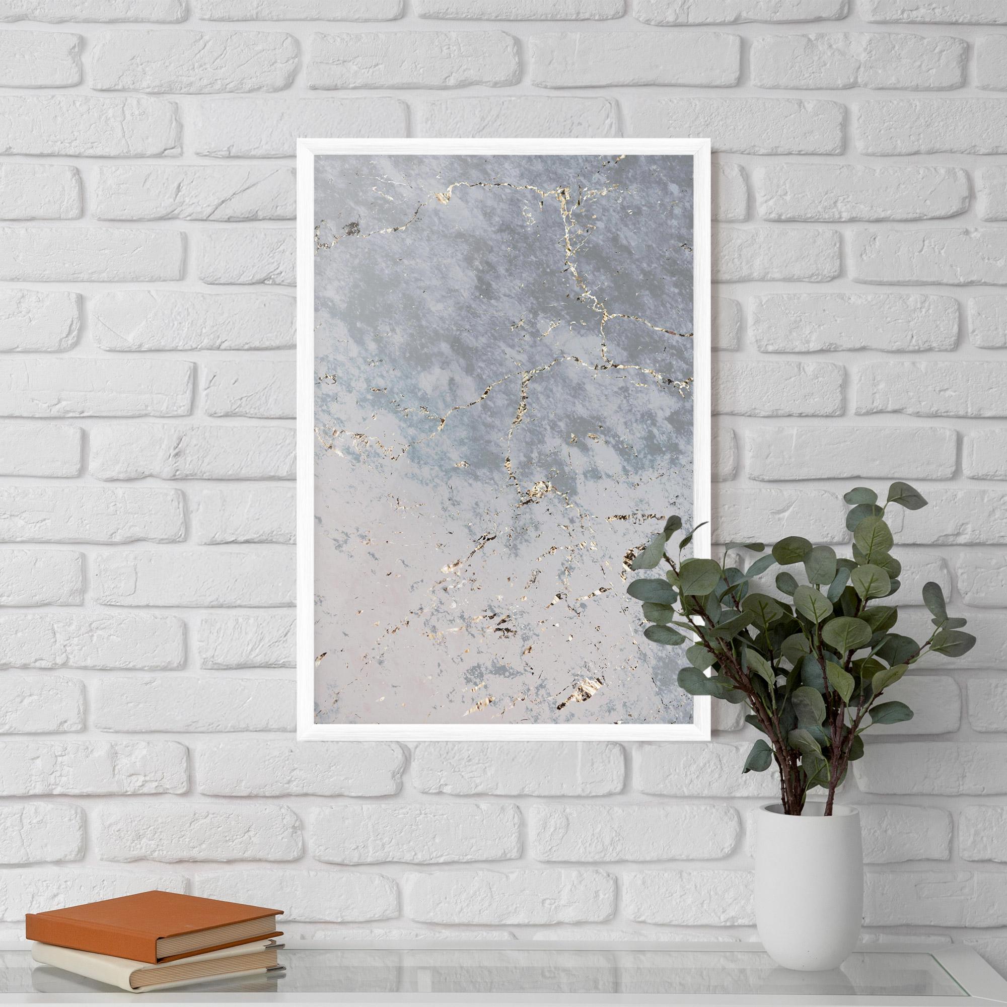 Gerahmte Poster Light Blue Golden Lines mockup 5