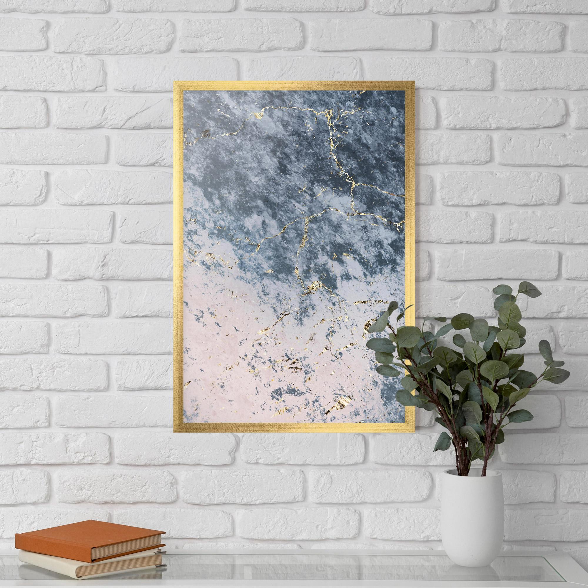 Gerahmte Poster Blue Golden Lines mockup 5