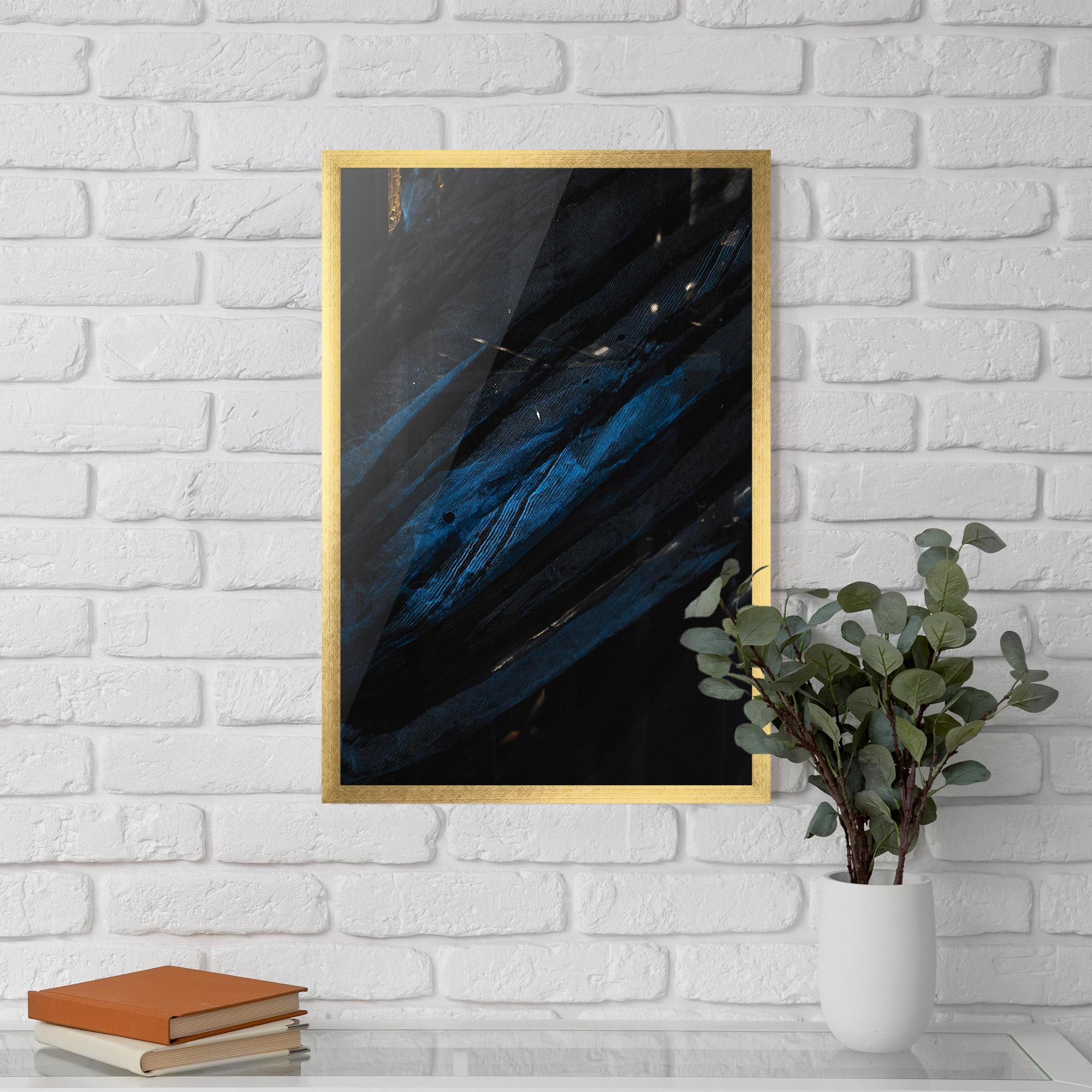 Gerahmte Poster Blue Lines mockup 5