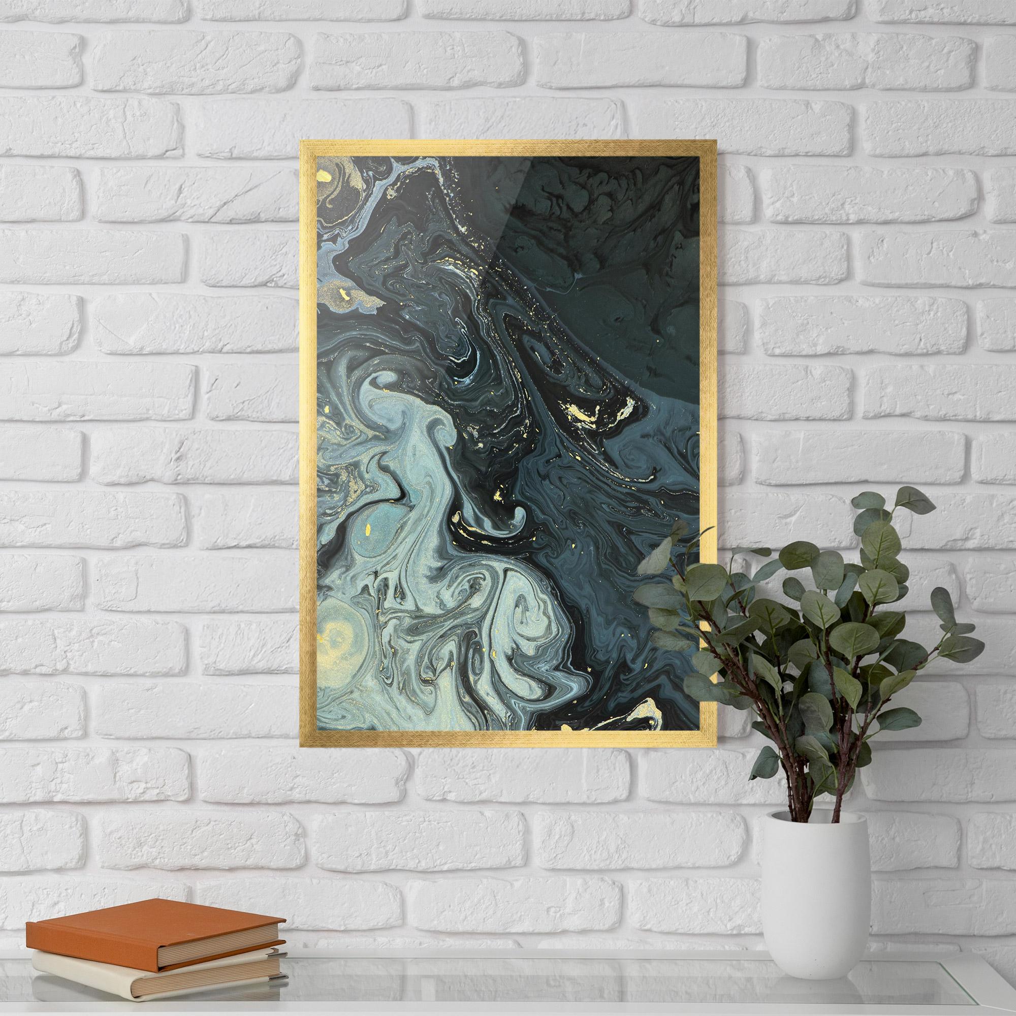 Gerahmte Poster Dark Green Painting mockup 5