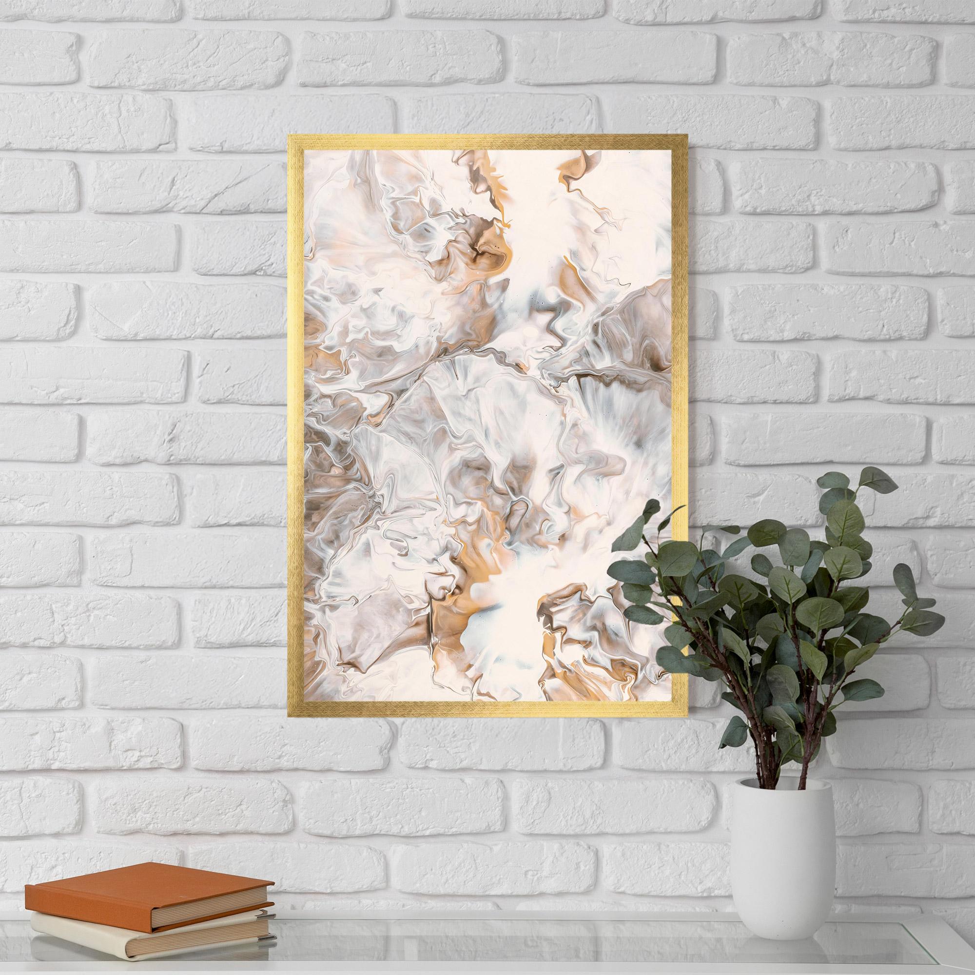 Gerahmte Poster White Gold Abstract mockup 5