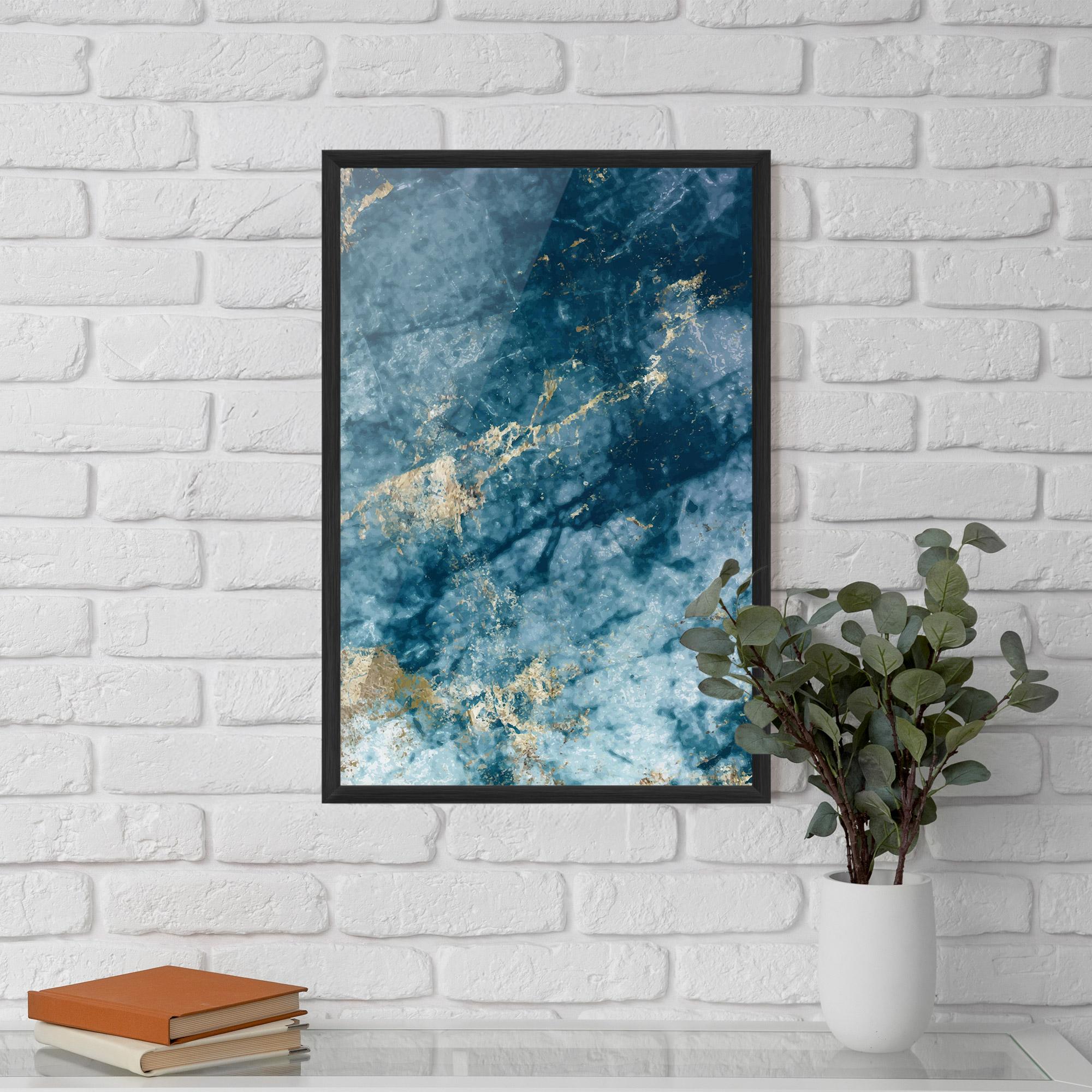 Gerahmte Poster Blue Water Marble mockup 5