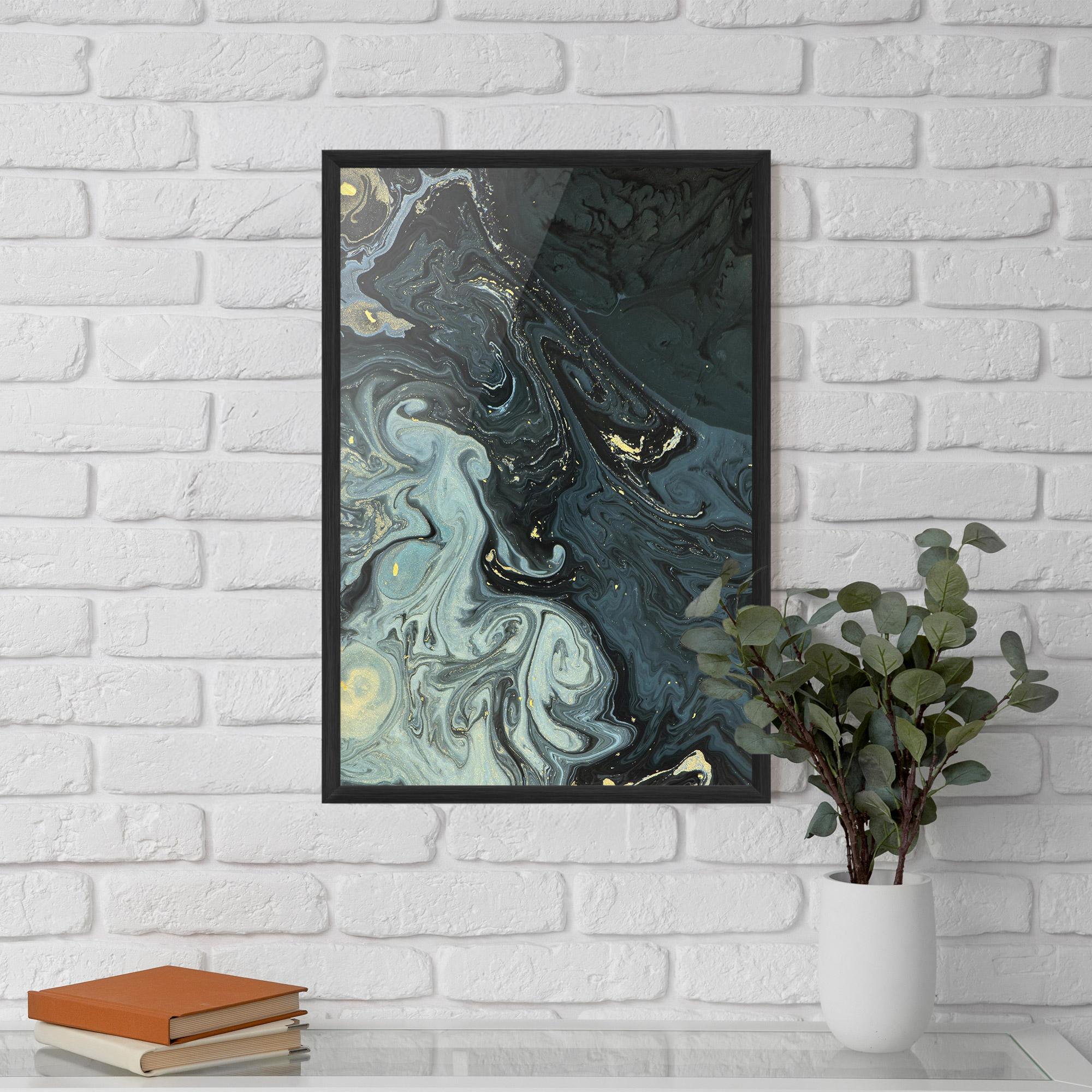 Gerahmte Poster Dark Green Painting mockup 5