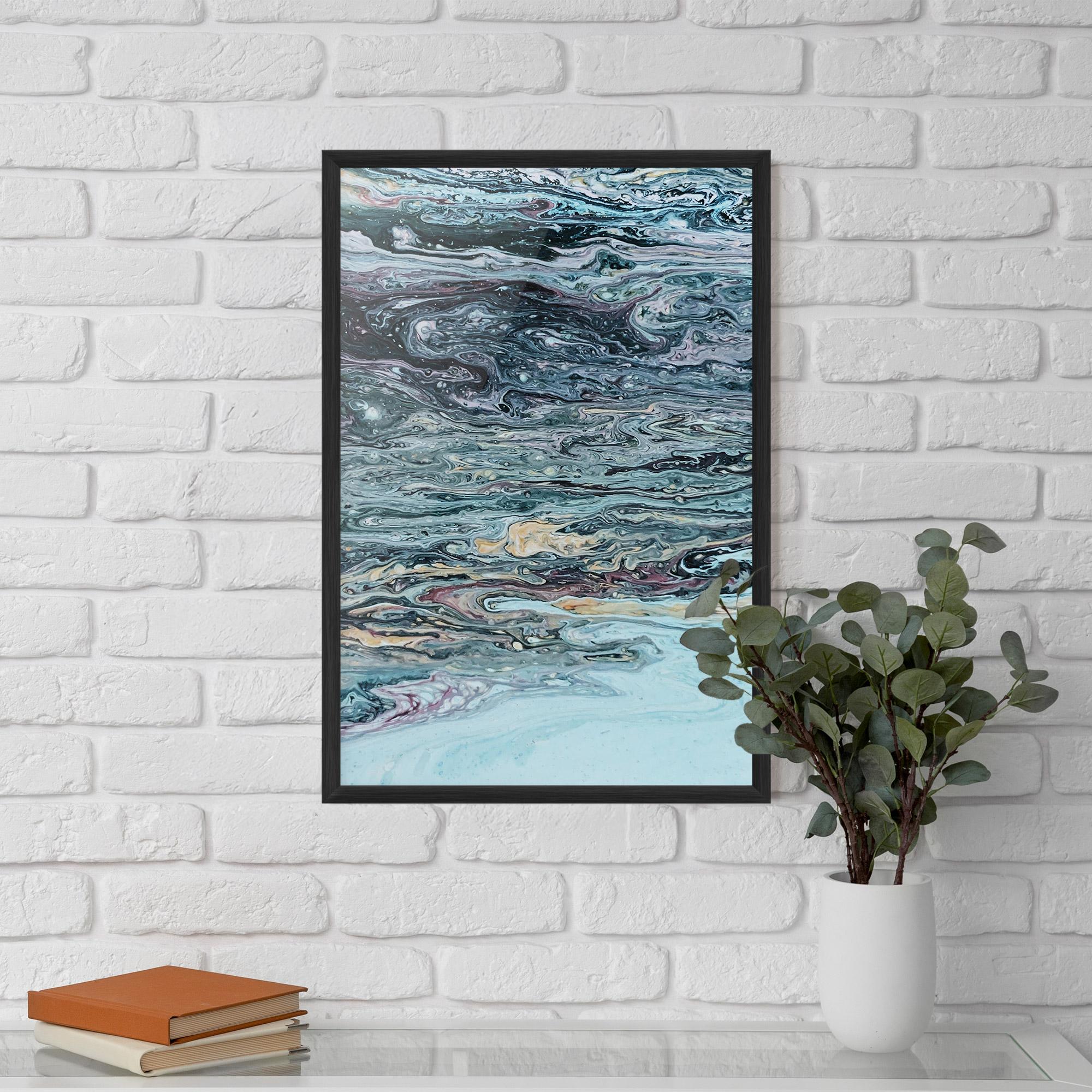 Gerahmte Poster Light Blue Abstract mockup 5