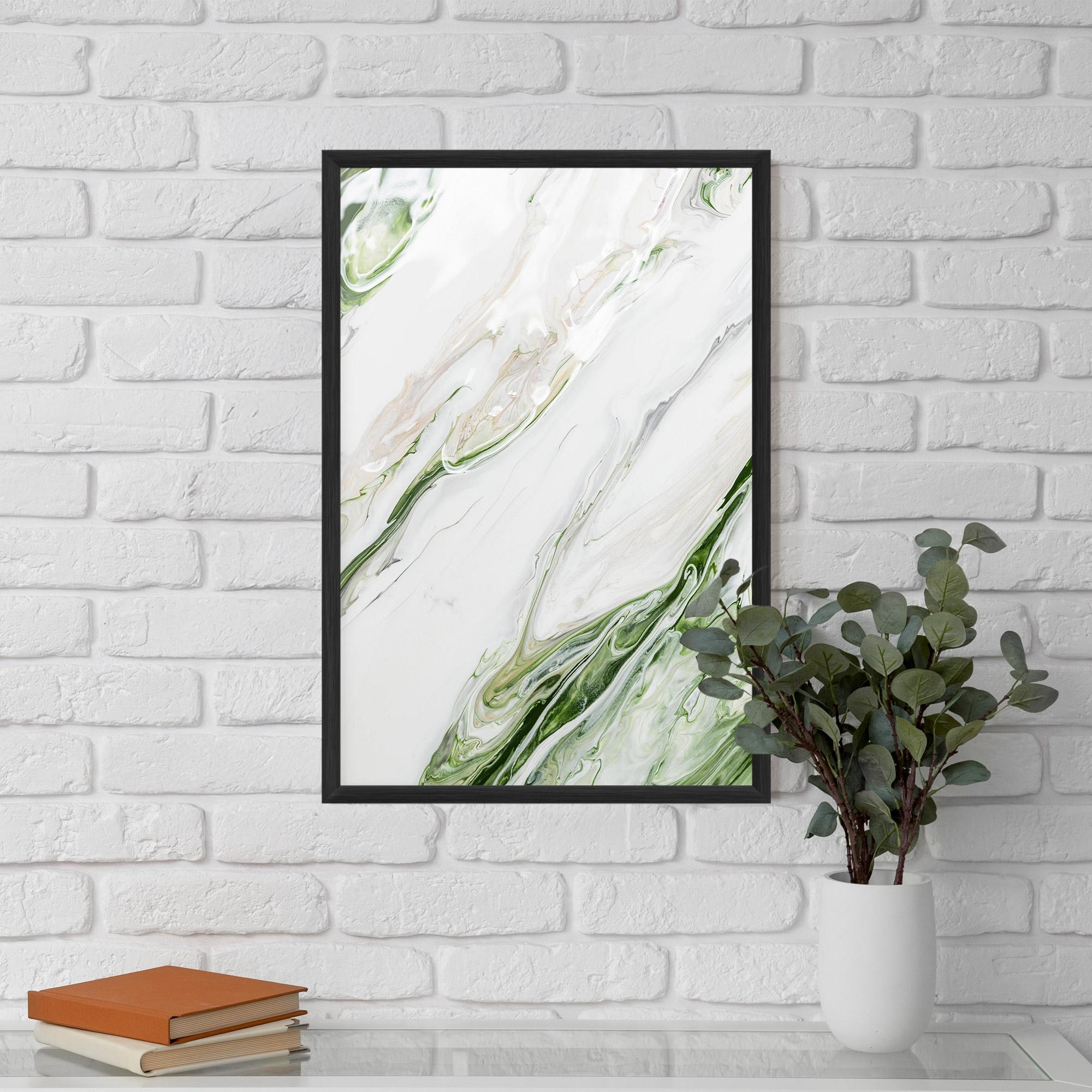 Gerahmte Poster Light Green Liquid mockup 5