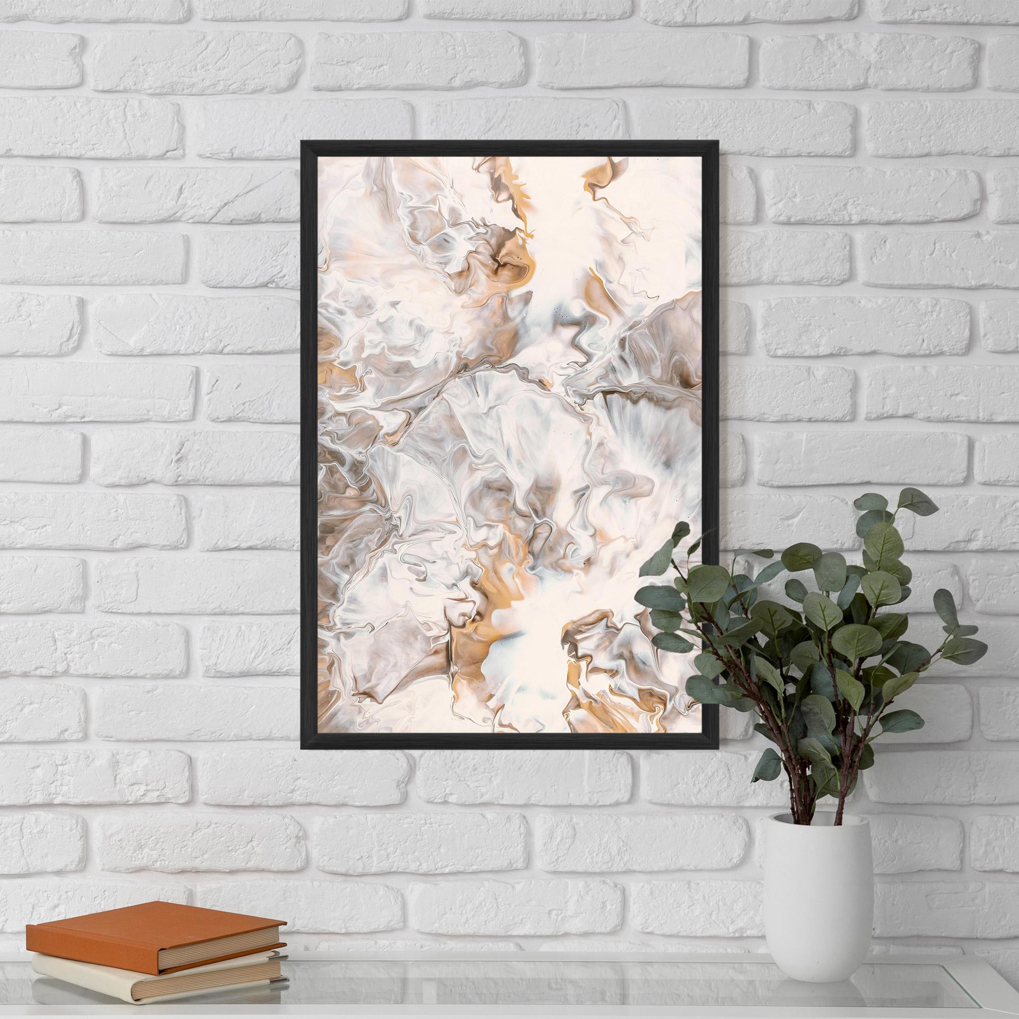 Gerahmte Poster White Gold Abstract mockup 5