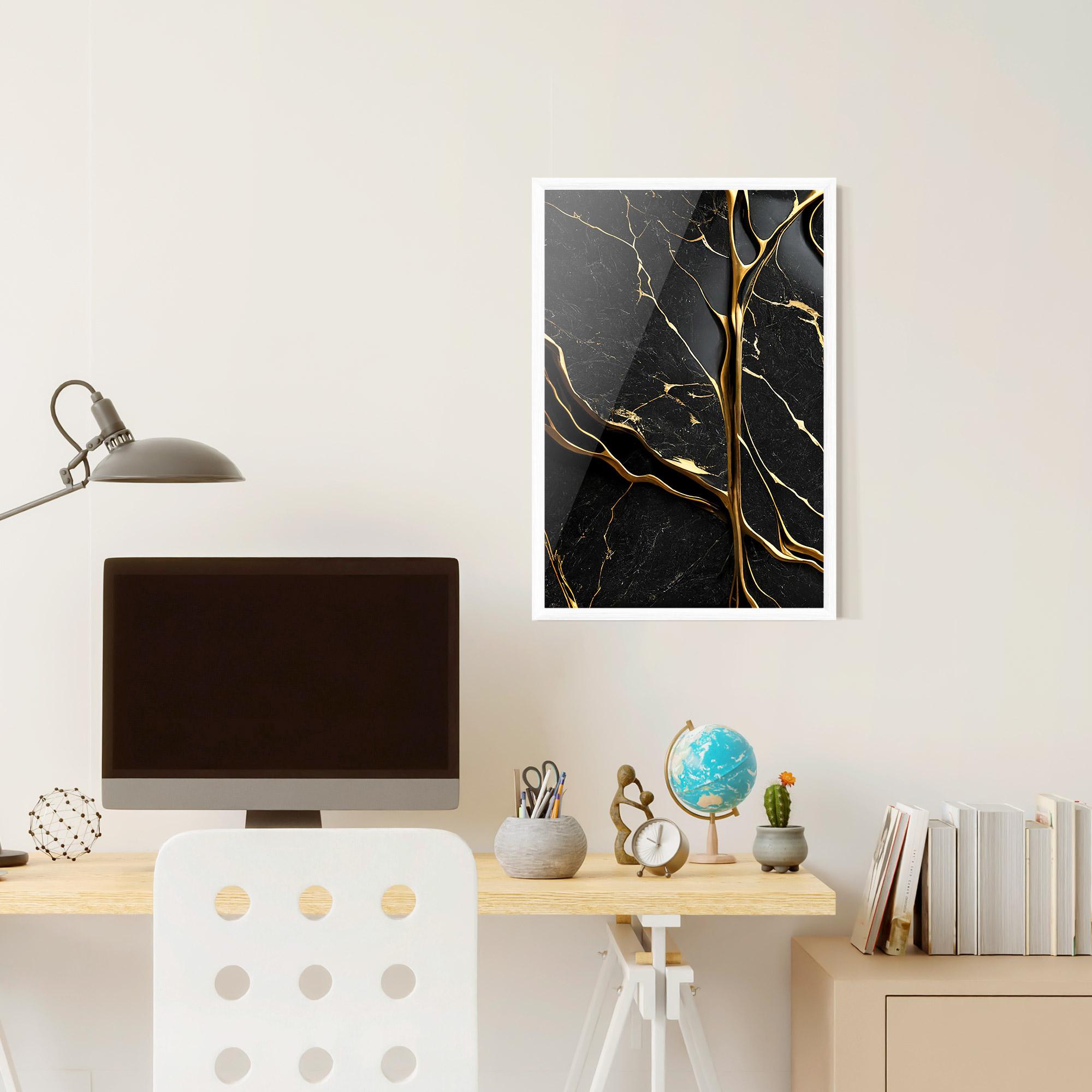 Gerahmte Poster Black Square Marble mockup 6