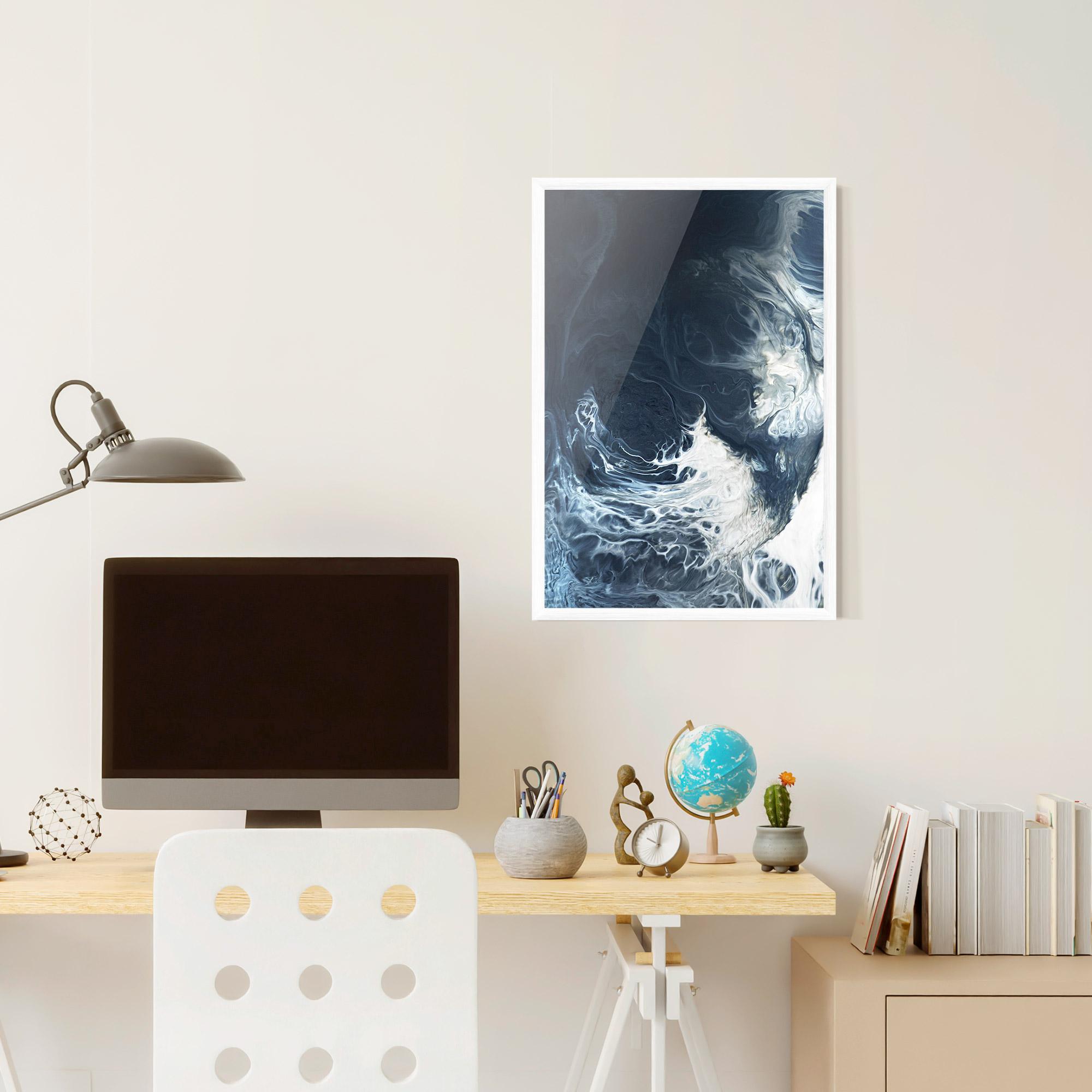 Gerahmte Poster Dark Blue Wave mockup 6