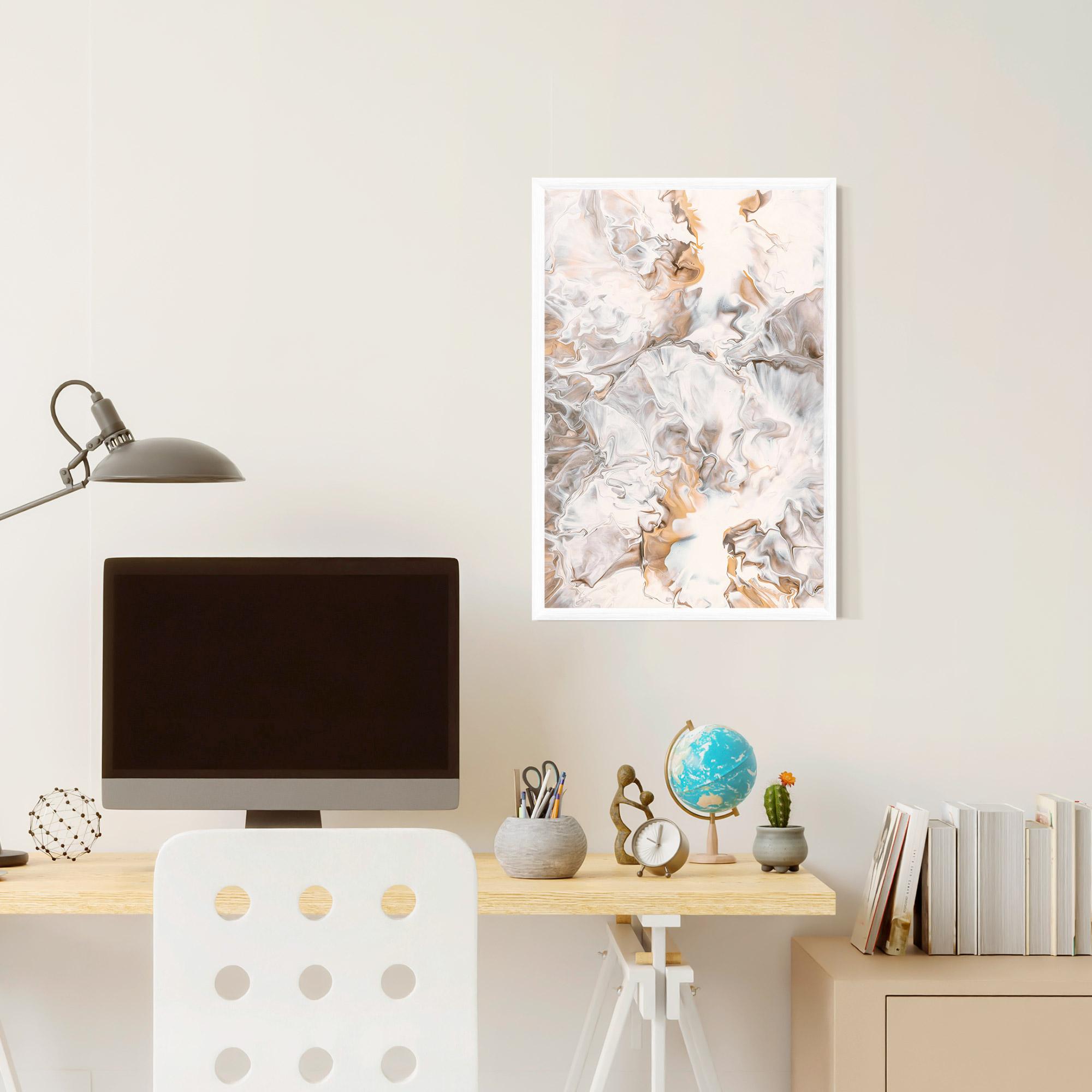 Gerahmte Poster White Gold Abstract mockup 6