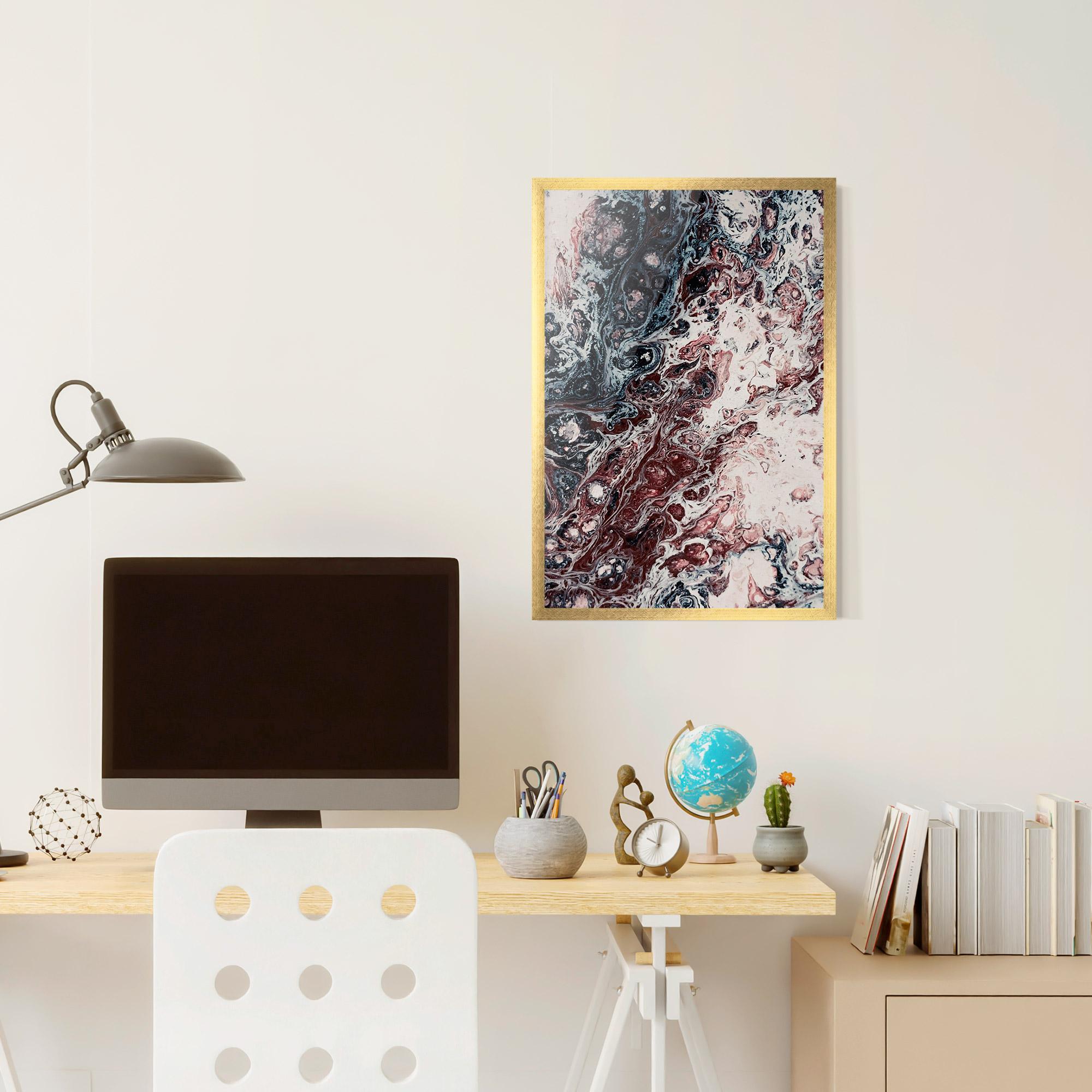 Gerahmte Poster Abstract Dark Red mockup 6