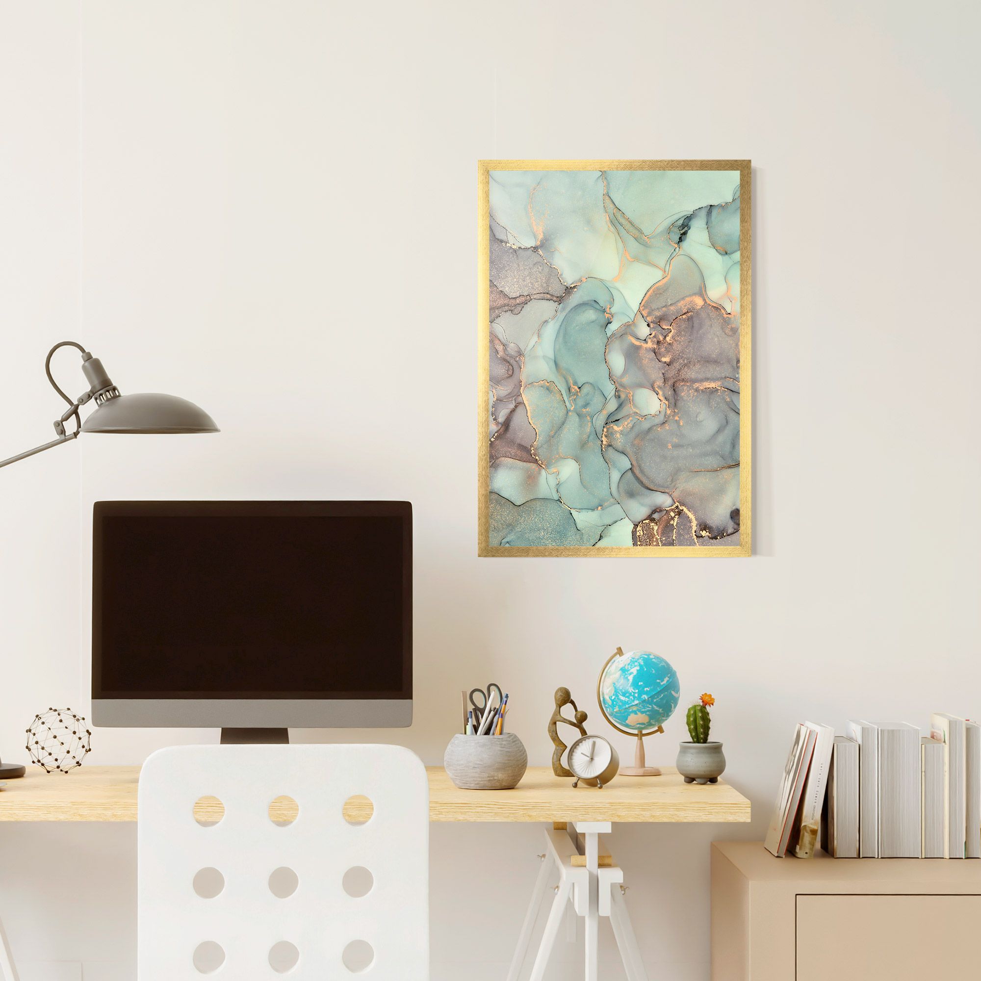 Abstract Turquoise Marble mockup 6