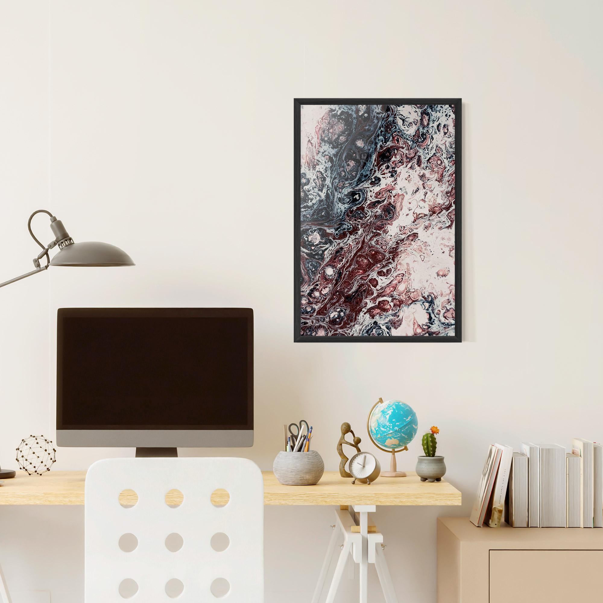 Gerahmte Poster Abstract Dark Red mockup 6