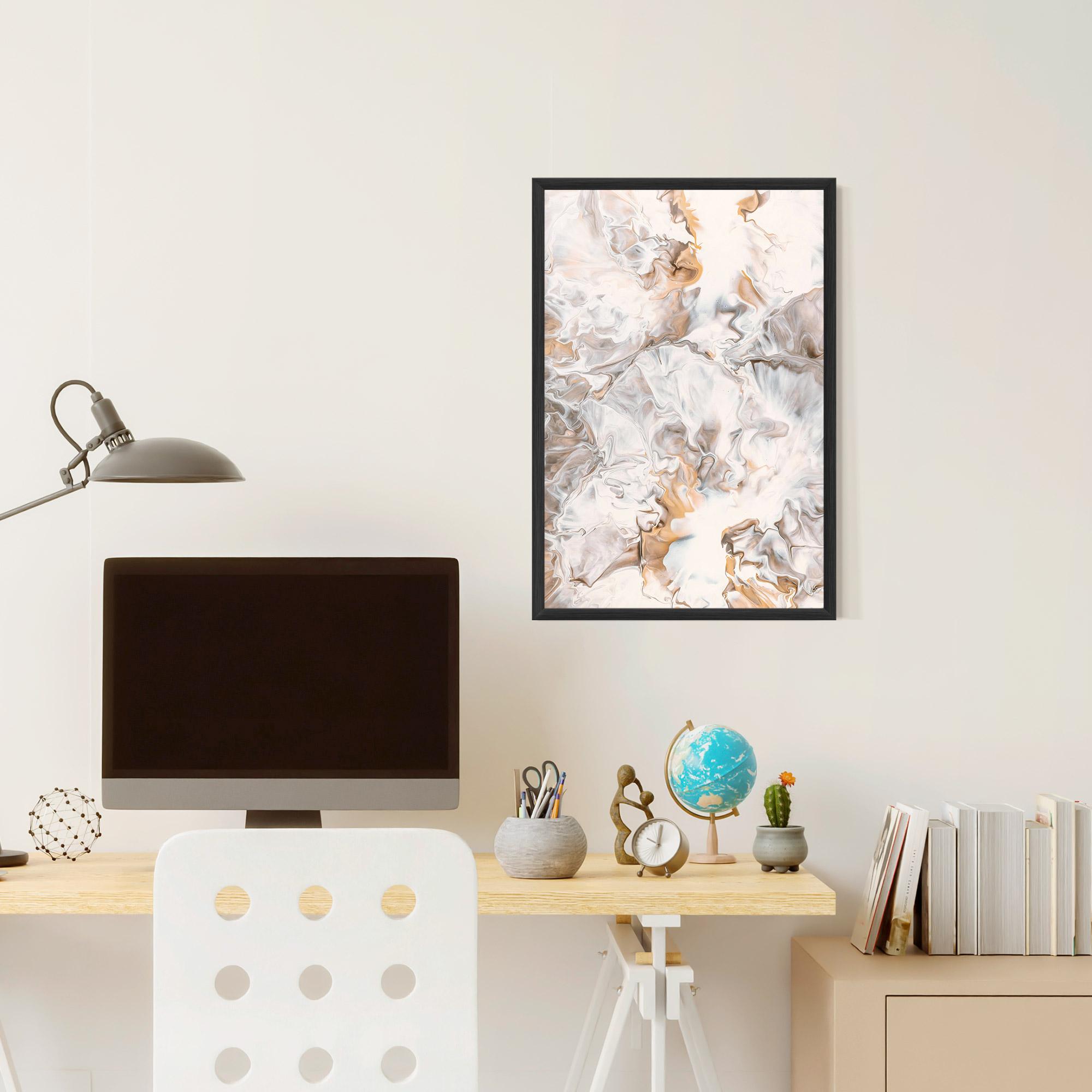Gerahmte Poster White Gold Abstract mockup 6
