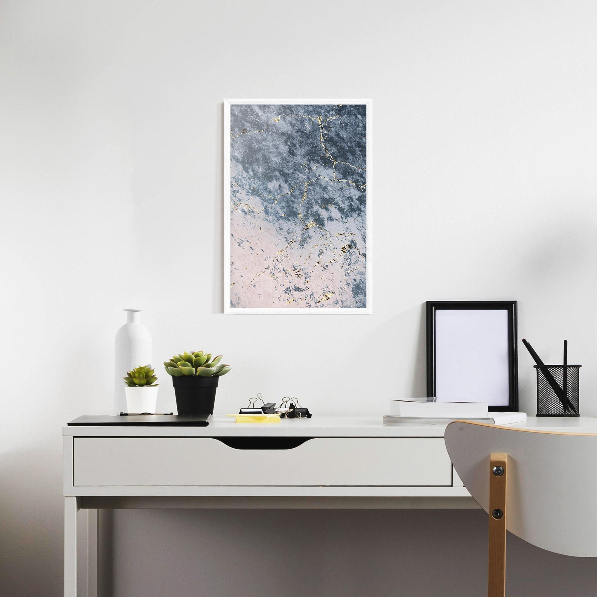 Gerahmte Poster Blue Golden Lines mockup 7