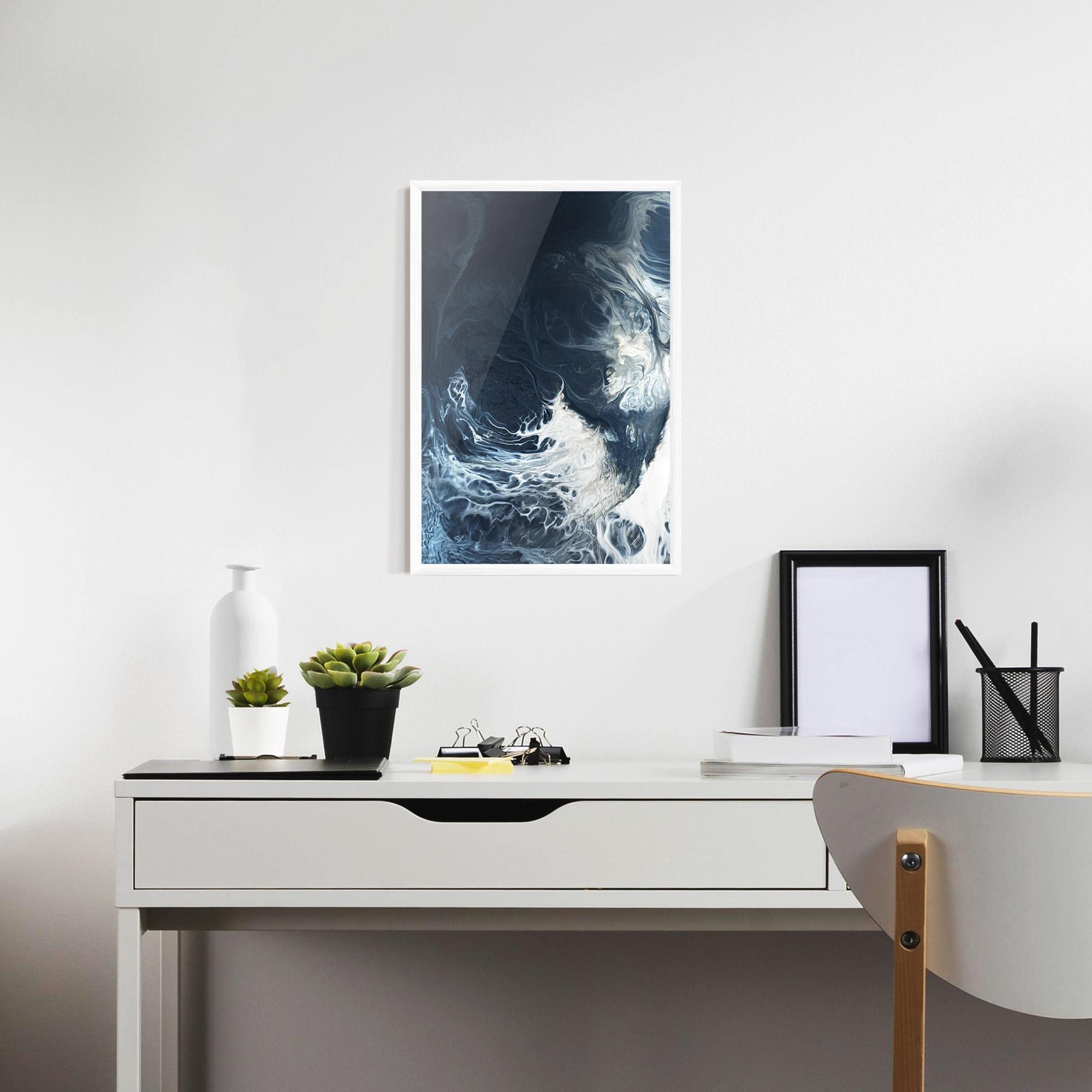 Gerahmte Poster Dark Blue Wave mockup 7