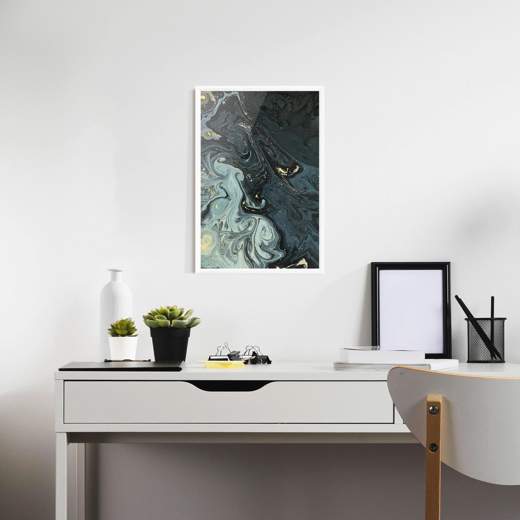 Gerahmte Poster Dark Green Painting mockup 7