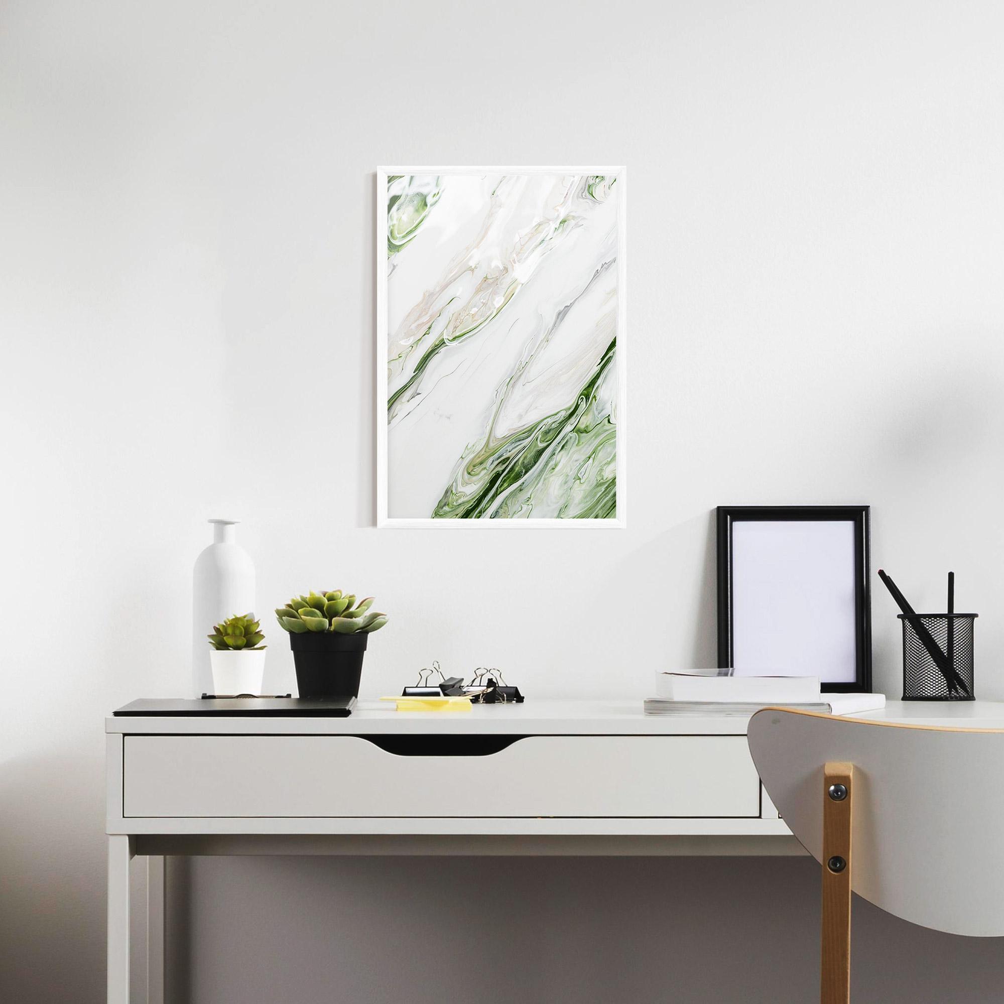 Gerahmte Poster Light Green Liquid mockup 7