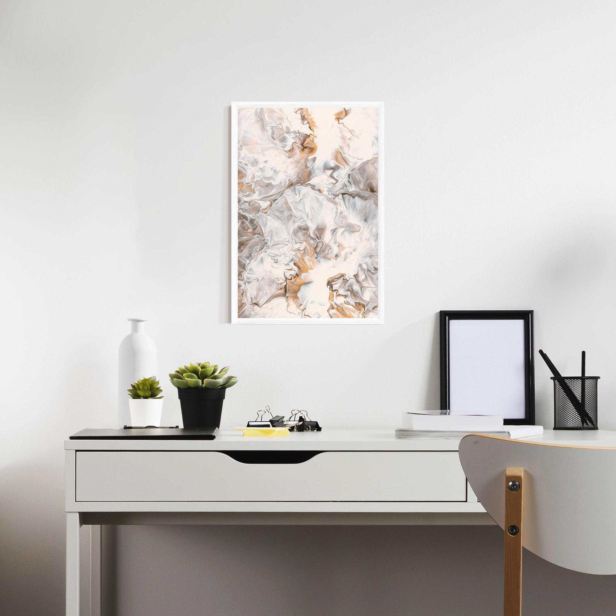 Gerahmte Poster White Gold Abstract mockup 7