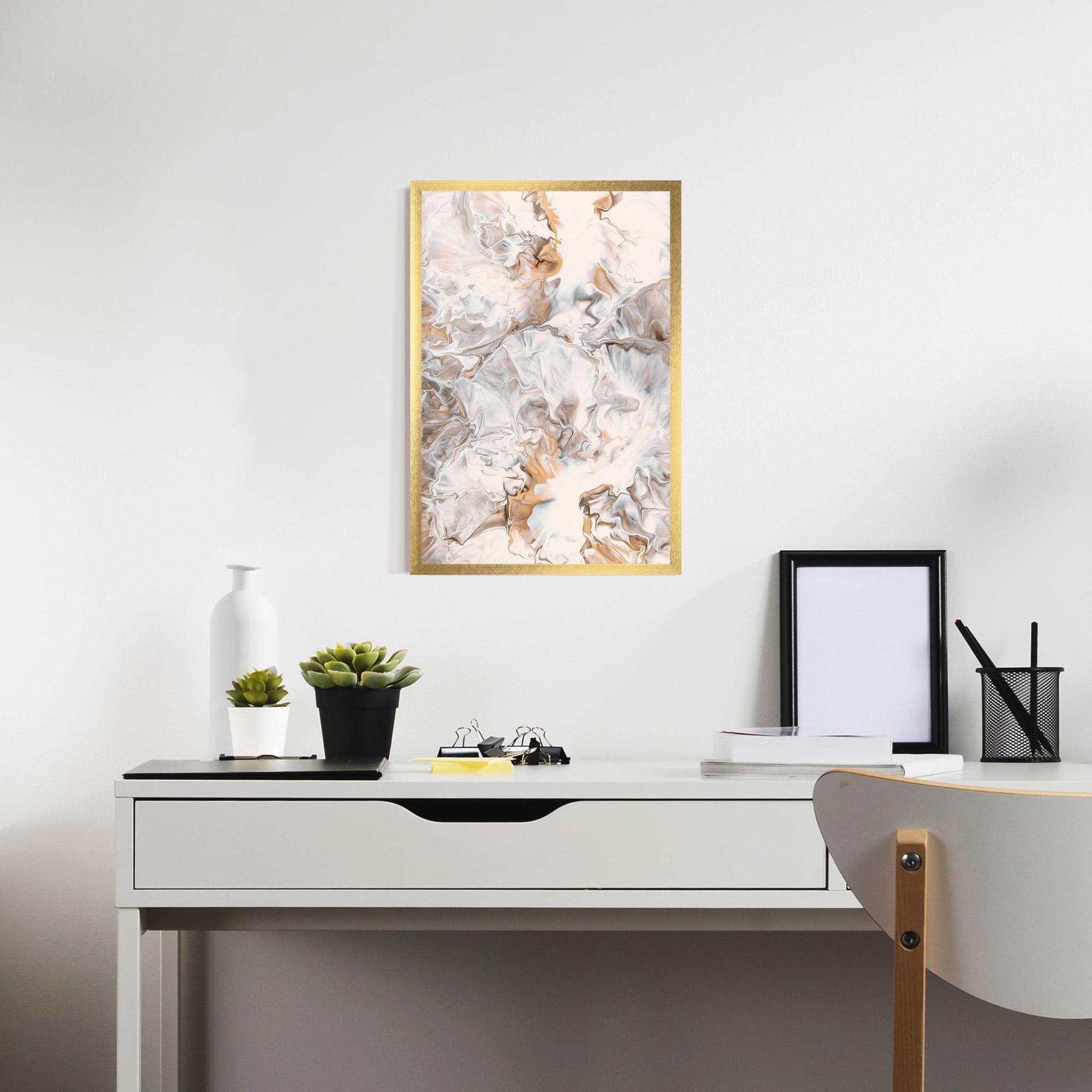 Gerahmte Poster White Gold Abstract mockup 7