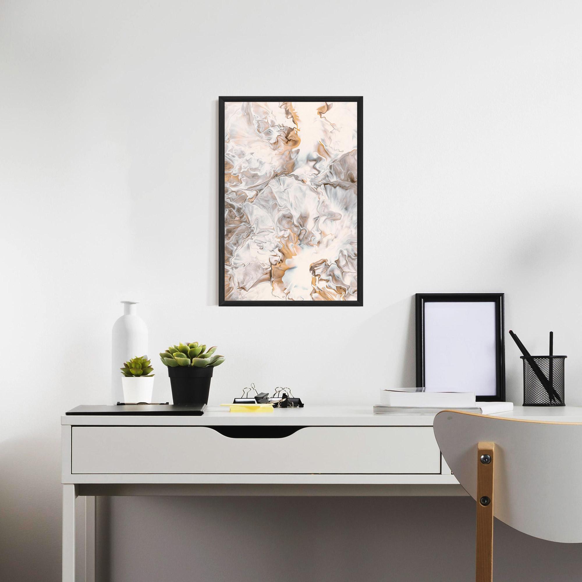 Gerahmte Poster White Gold Abstract mockup 7