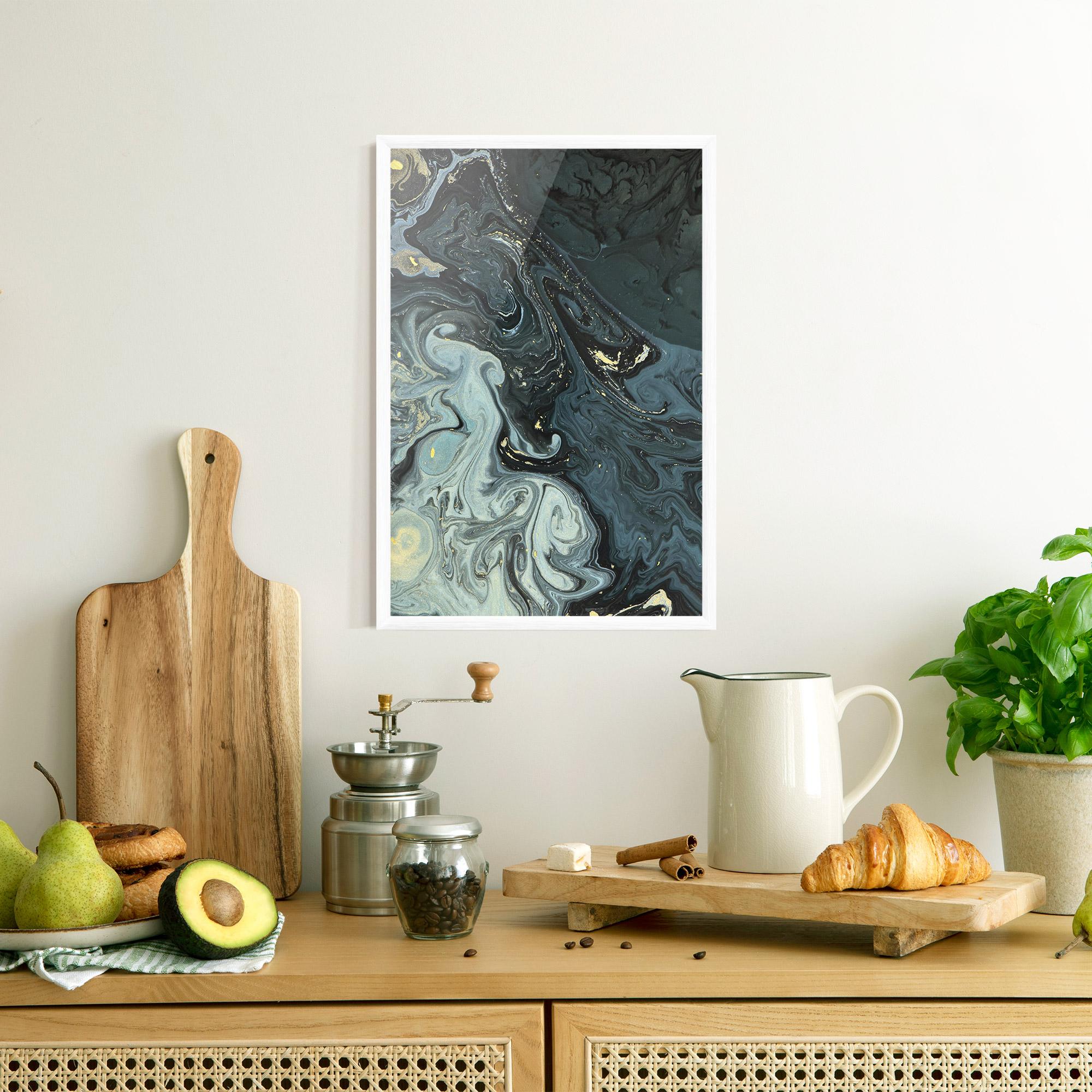 Gerahmte Poster Dark Green Painting mockup 8