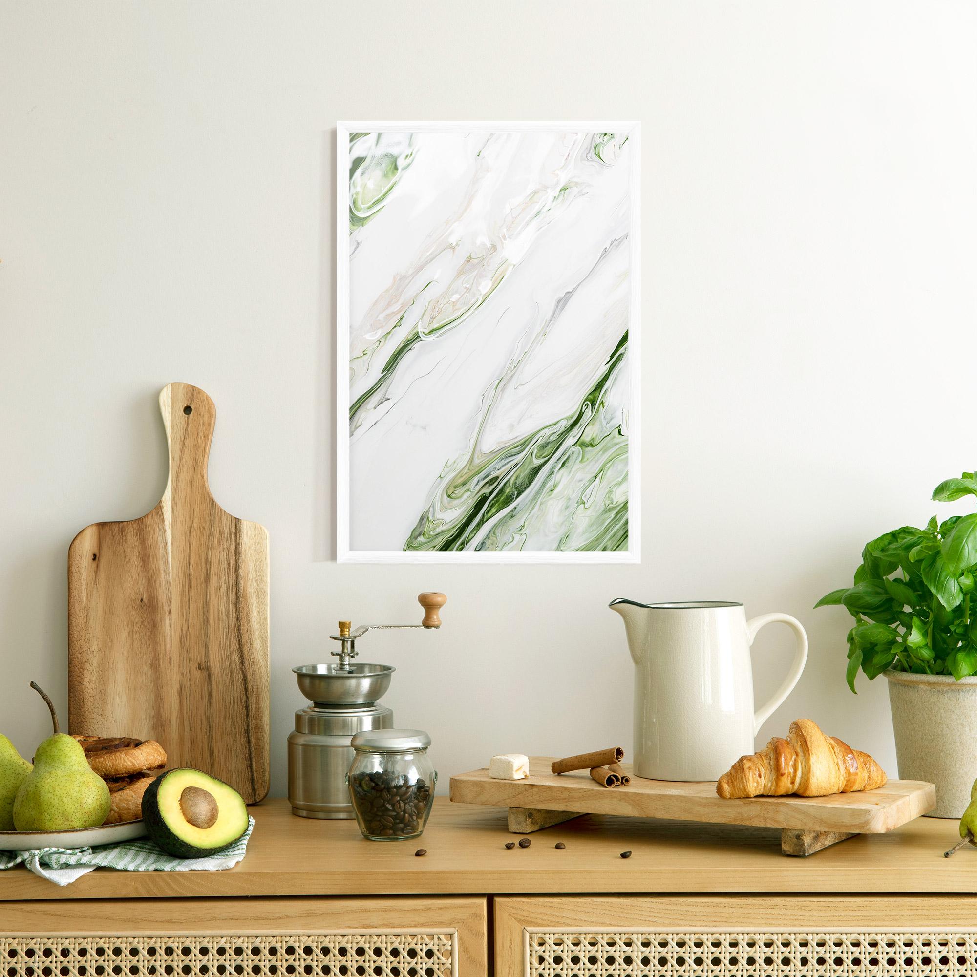 Gerahmte Poster Light Green Liquid mockup 8