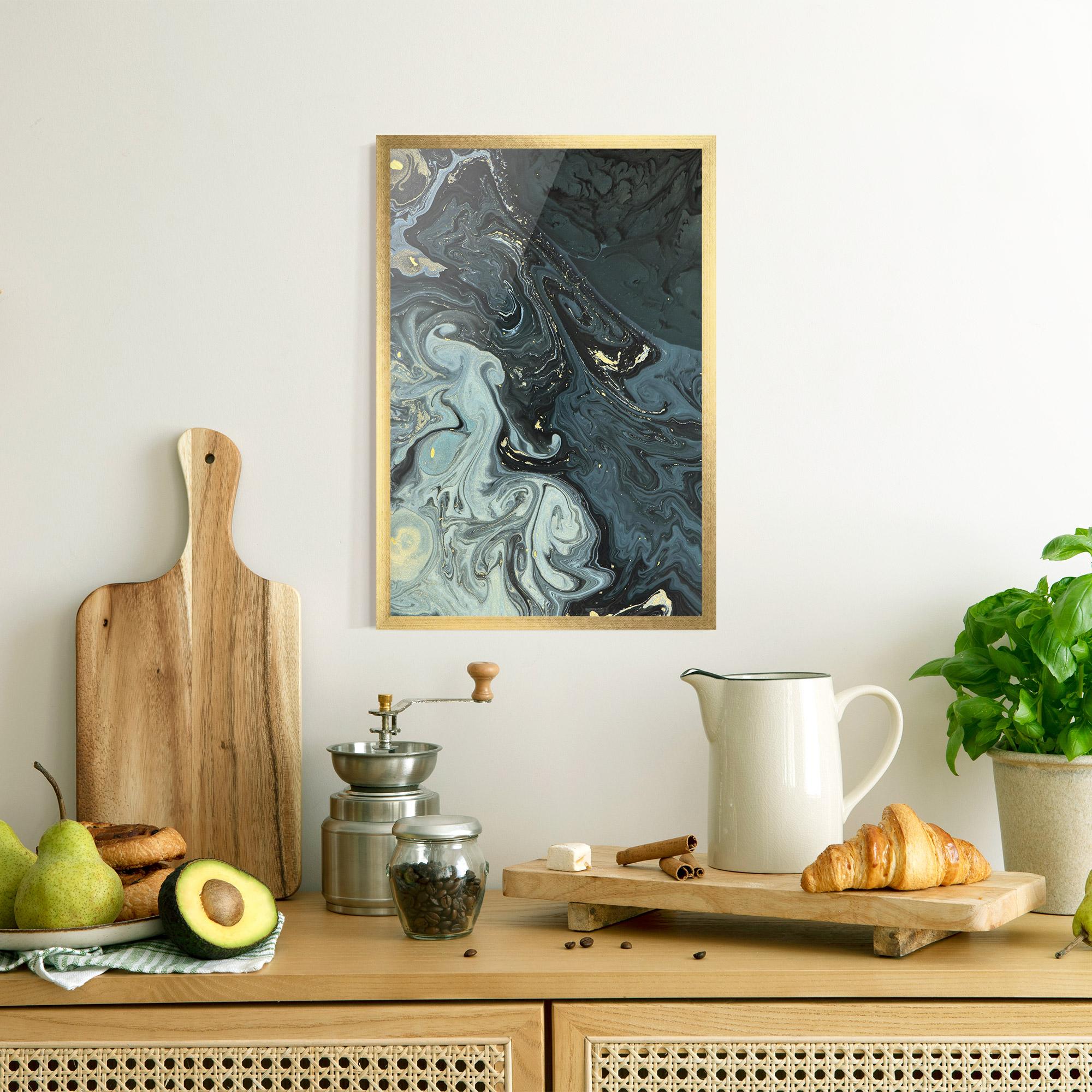 Gerahmte Poster Dark Green Painting mockup 8