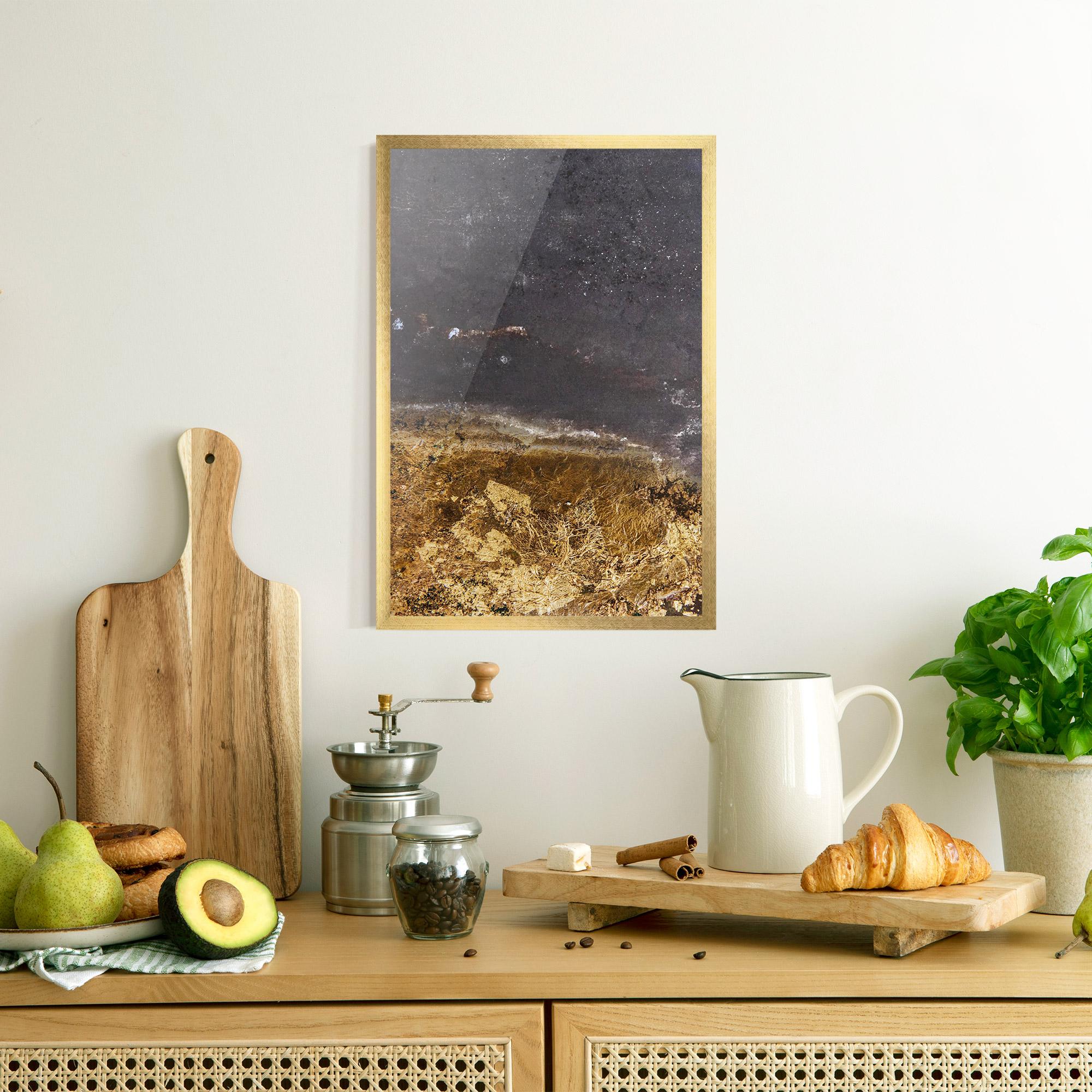 Gerahmte Poster Gold Dark Grey mockup 8