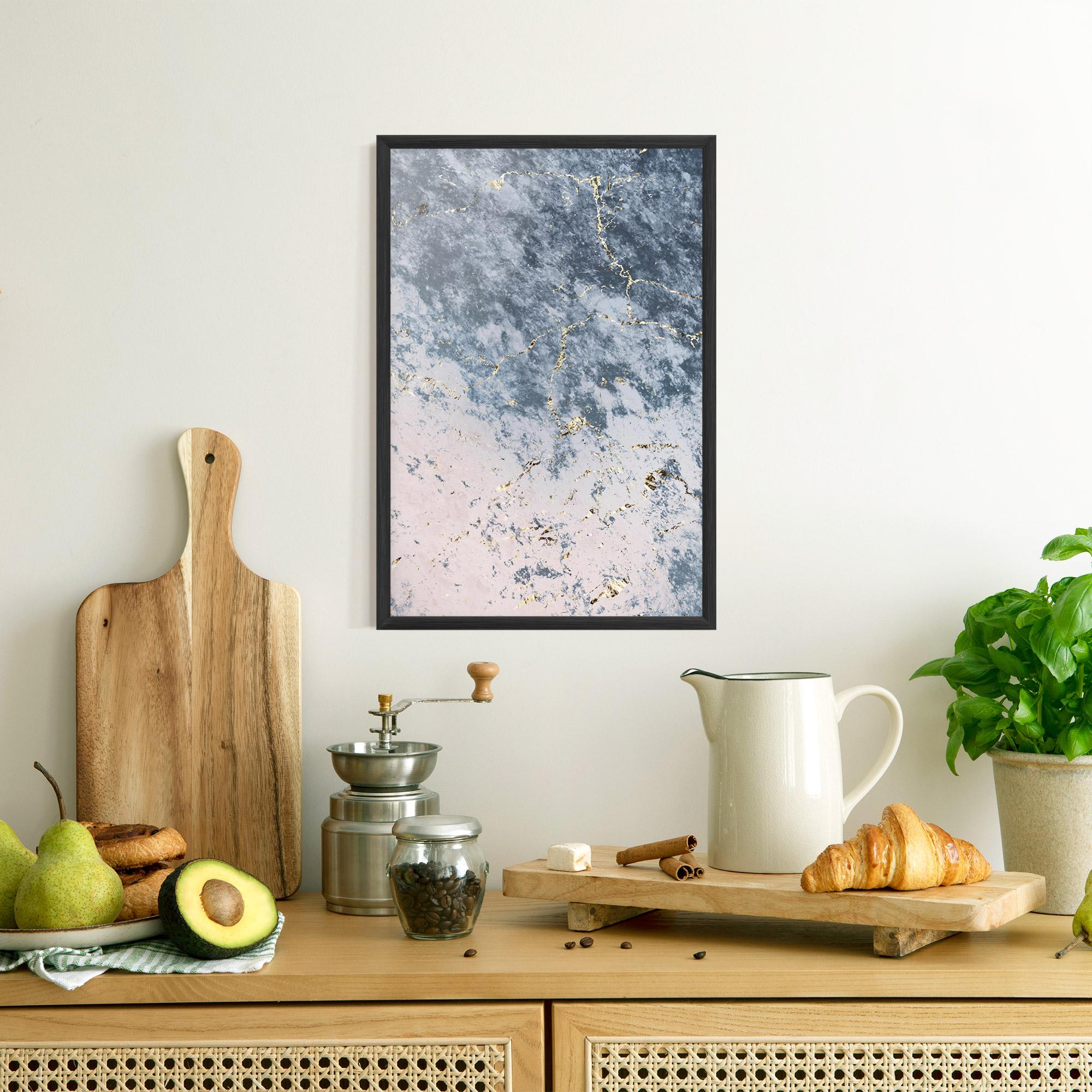 Gerahmte Poster Blue Golden Lines mockup 8