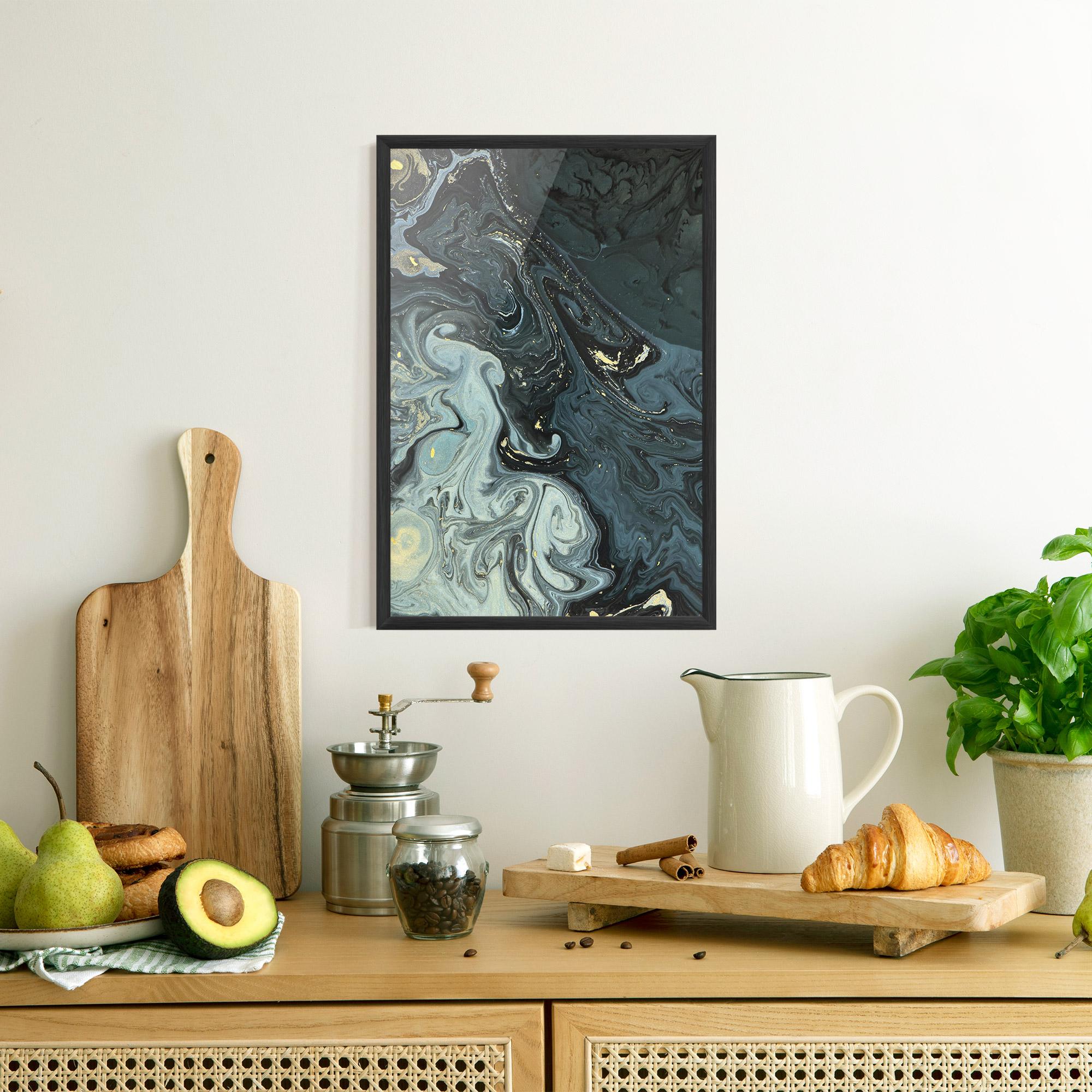 Gerahmte Poster Dark Green Painting mockup 8