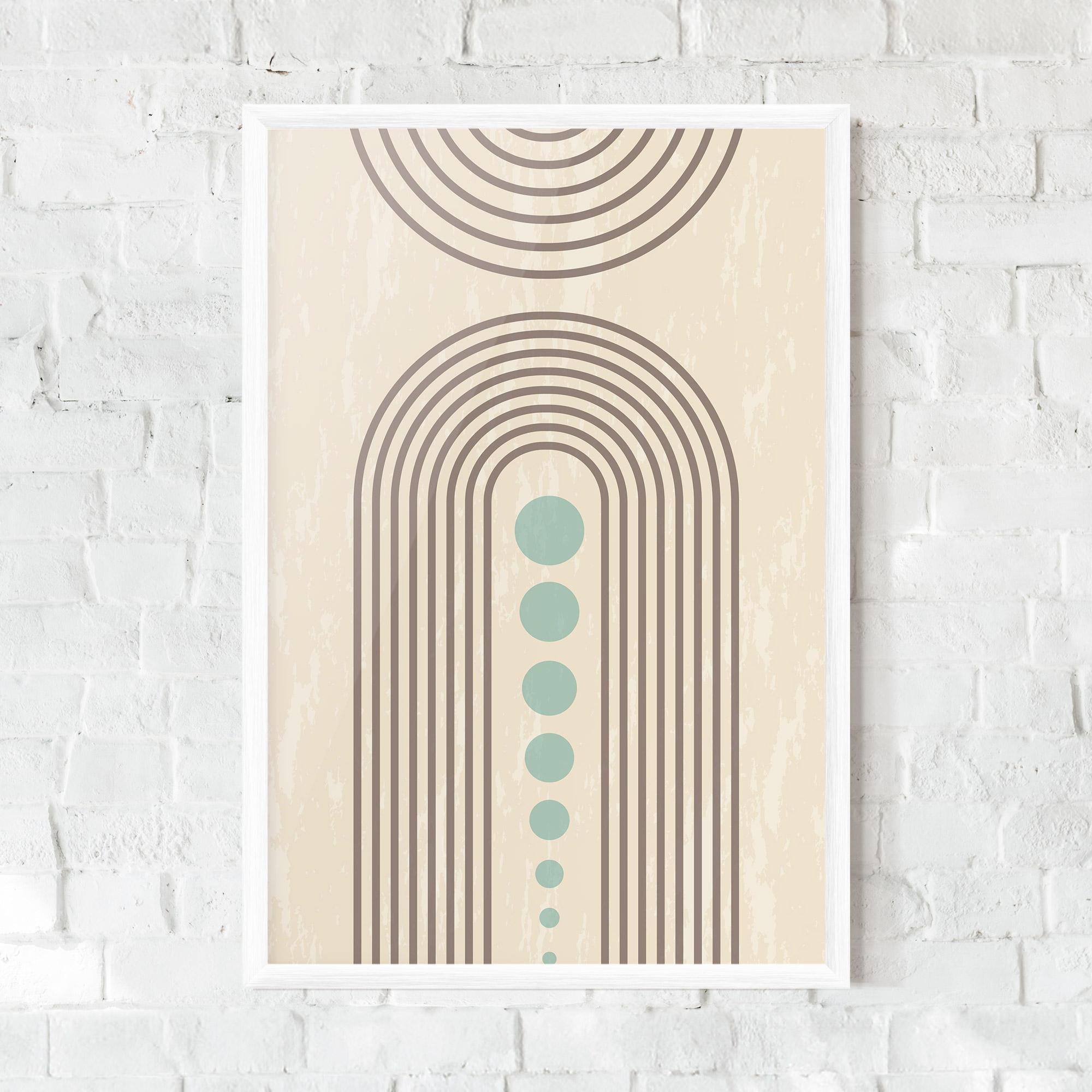 Gerahmte Poster Cream Blue Circles mockup 0