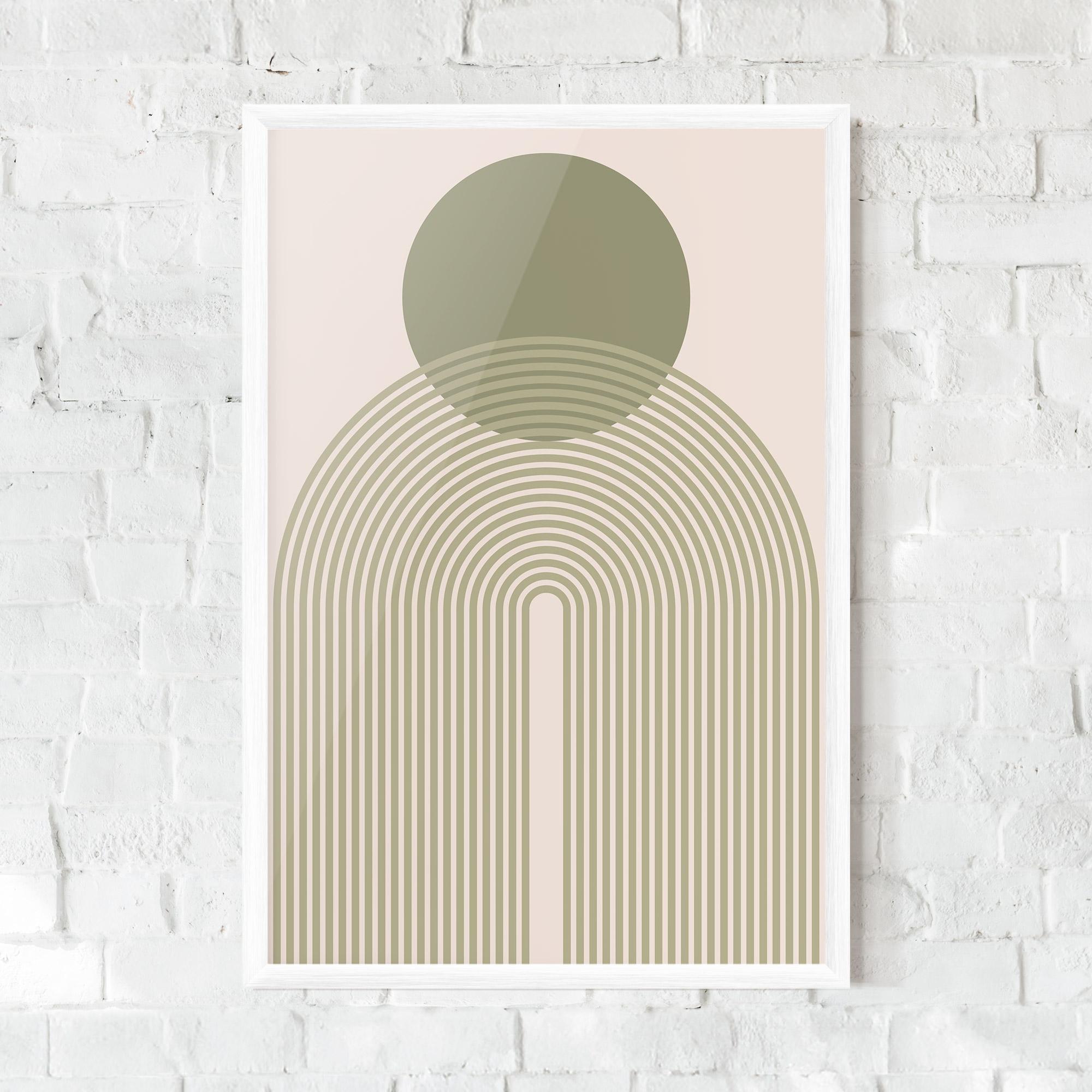 Gerahmte Poster Green Circle Lines mockup 0