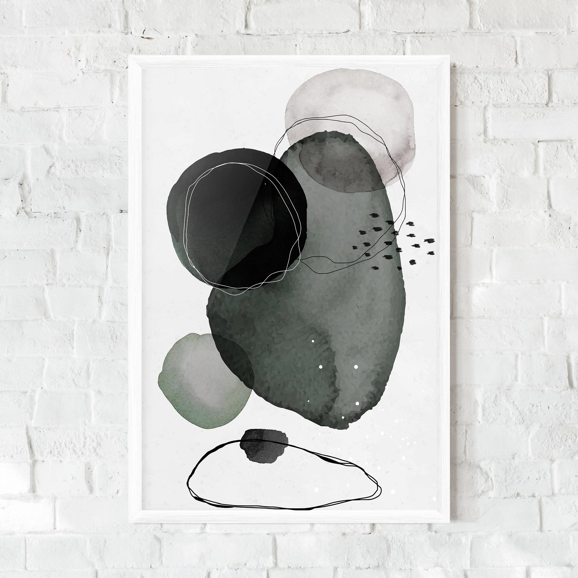 Gerahmte Poster Green Watercolor mockup 0