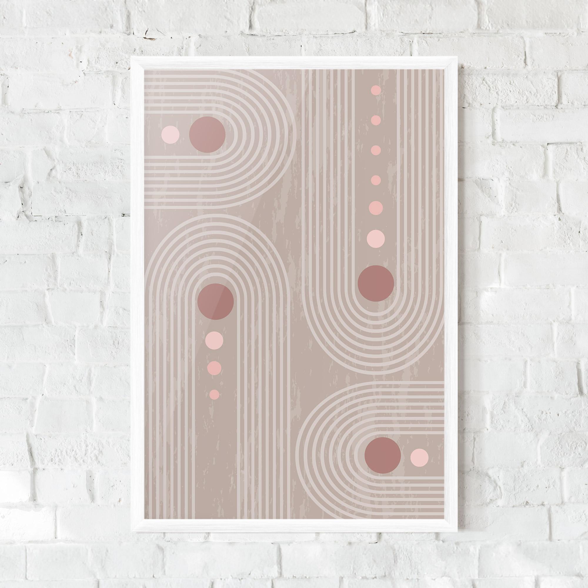 Gerahmte Poster Pink Circle On Cream mockup 0