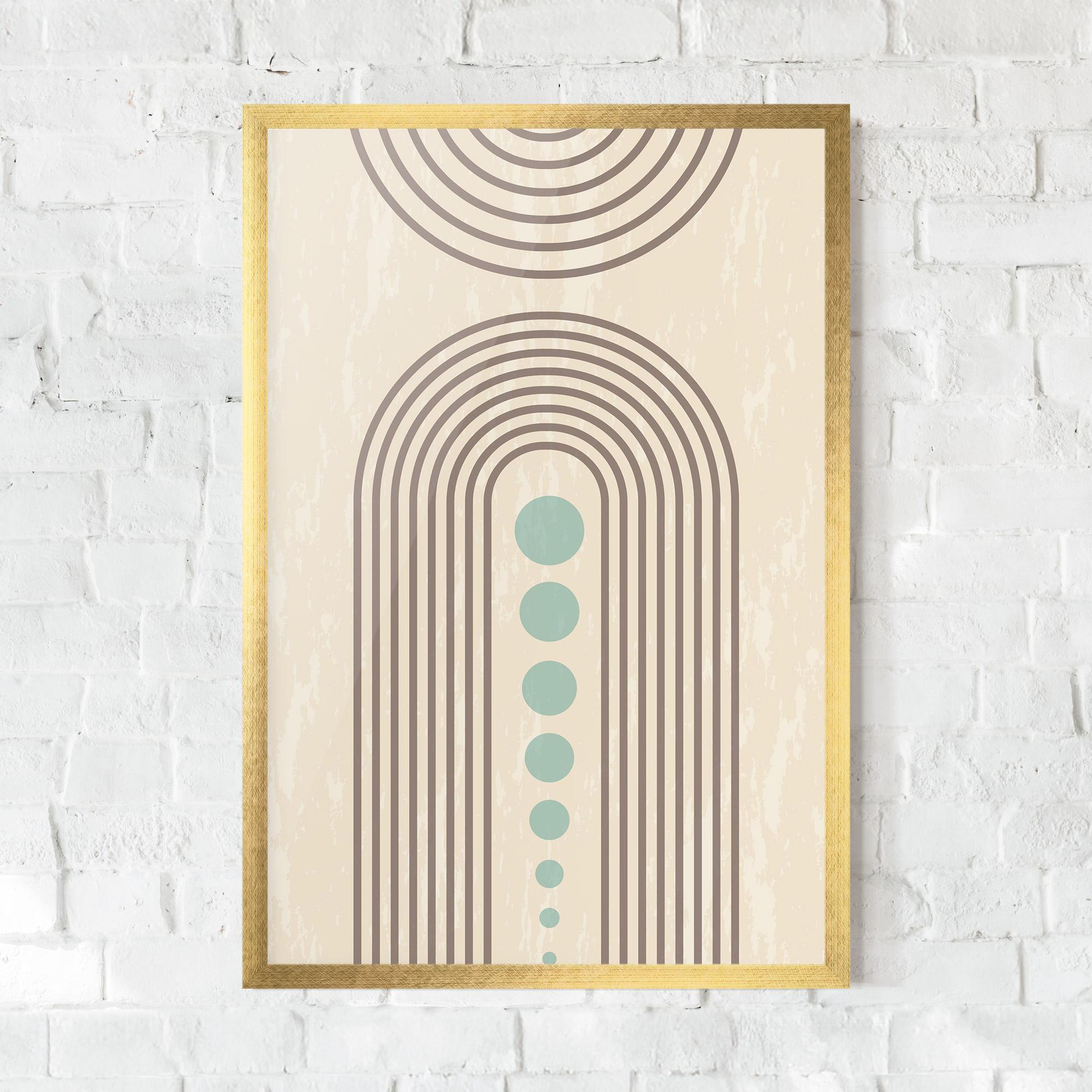 Gerahmte Poster Cream Blue Circles mockup 0