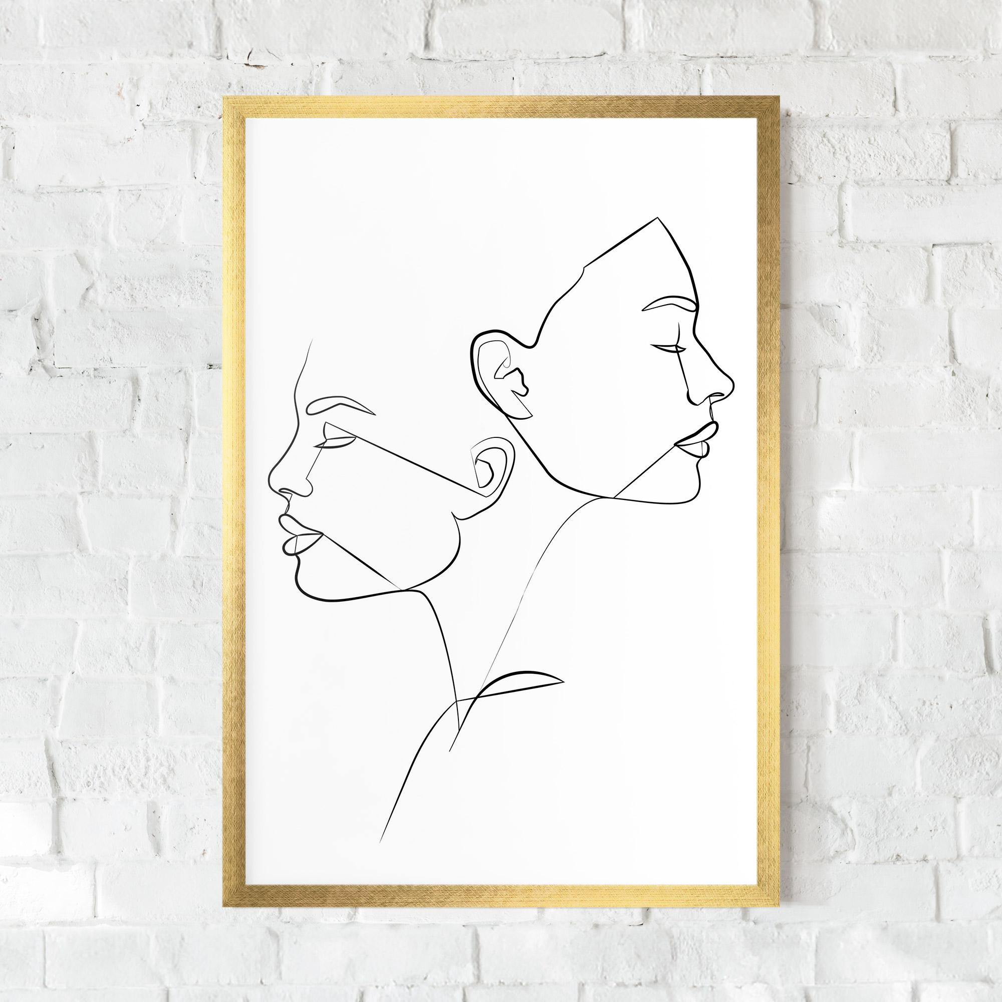 Gerahmte Poster Female Black Line mockup 0