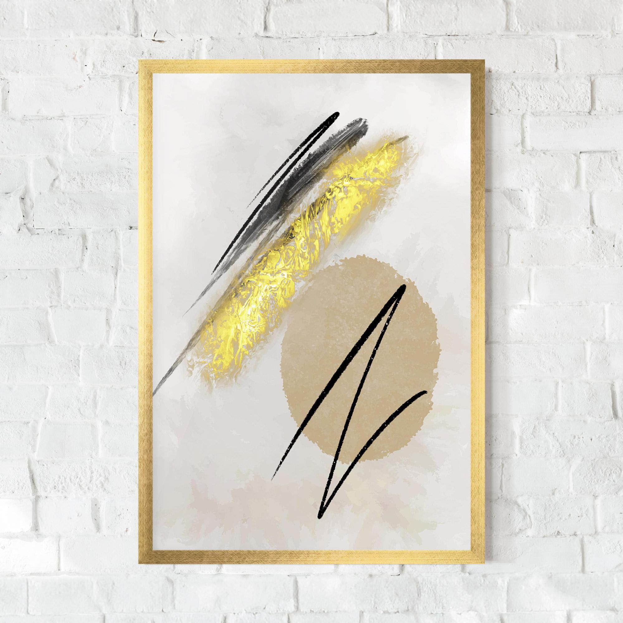 Gerahmte Poster Gold Brush mockup 0