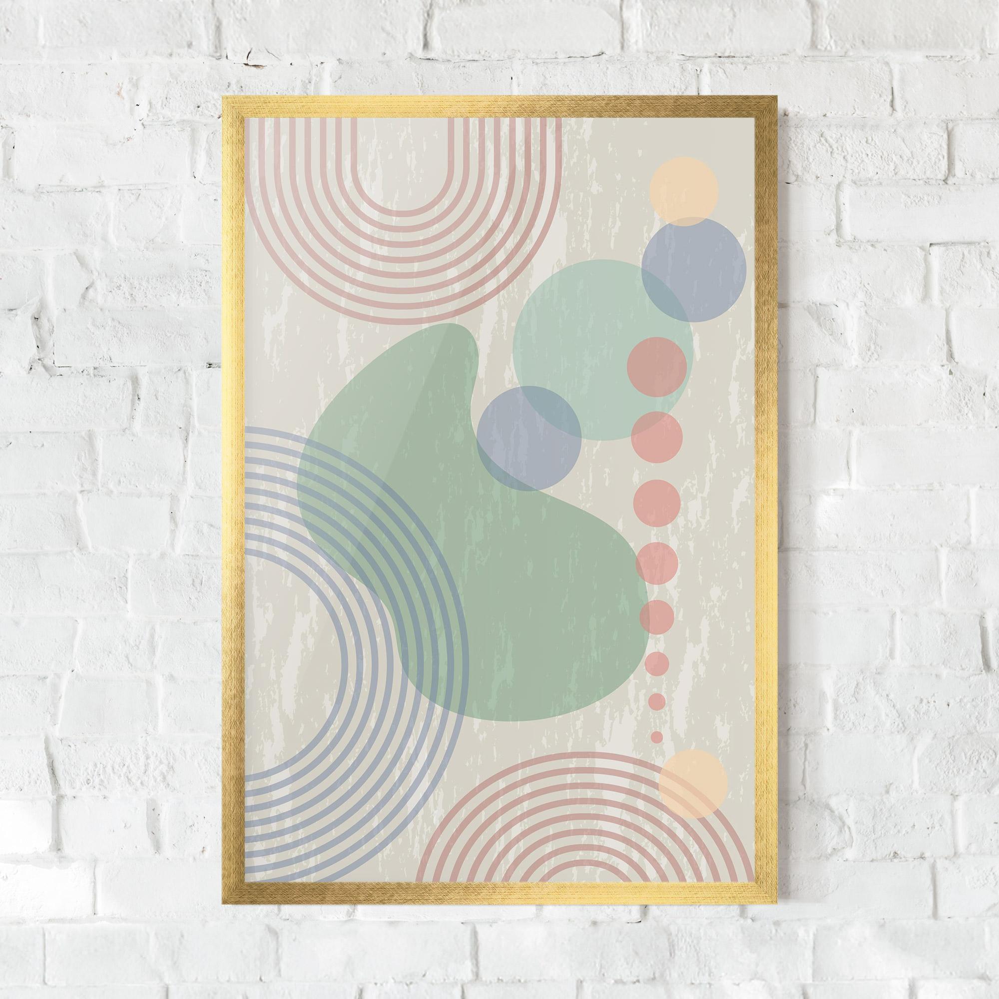 Gerahmte Poster Green Pink Shapes mockup 0