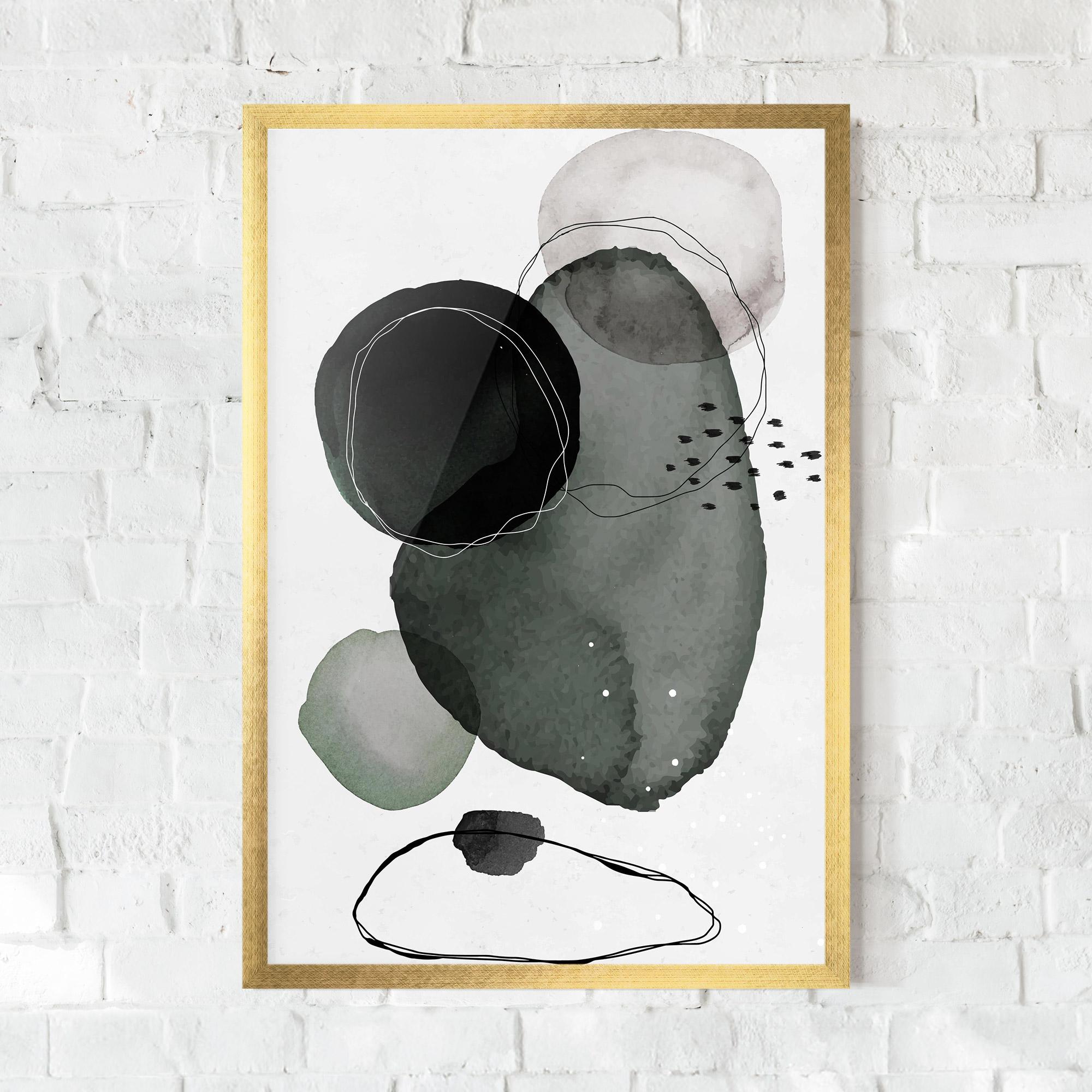 Gerahmte Poster Green Watercolor mockup 0