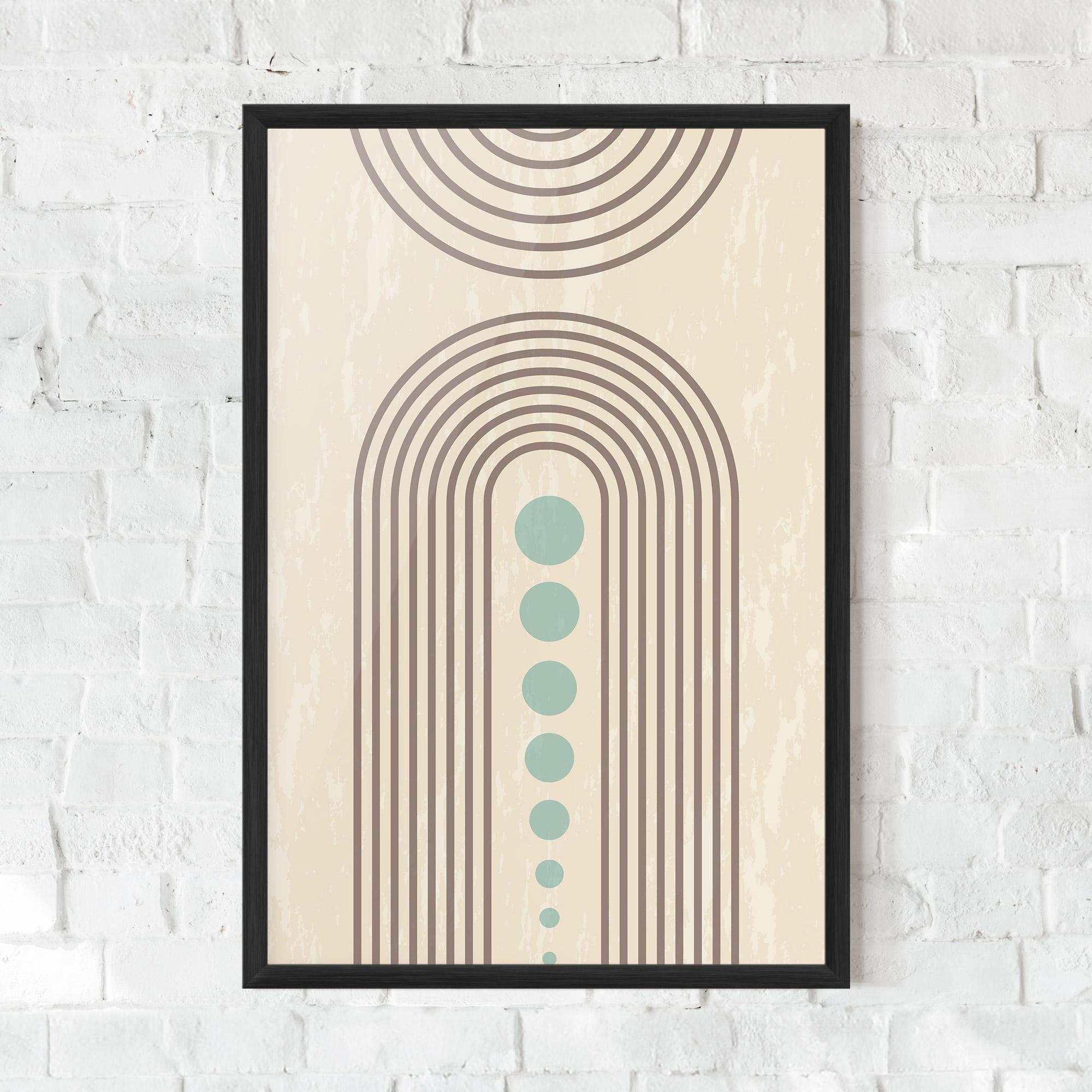 Gerahmte Poster Cream Blue Circles mockup 0