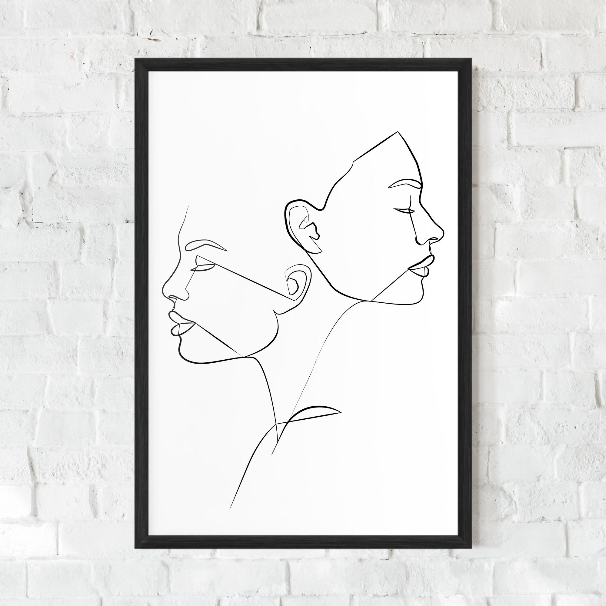 Gerahmte Poster Female Black Line mockup 0