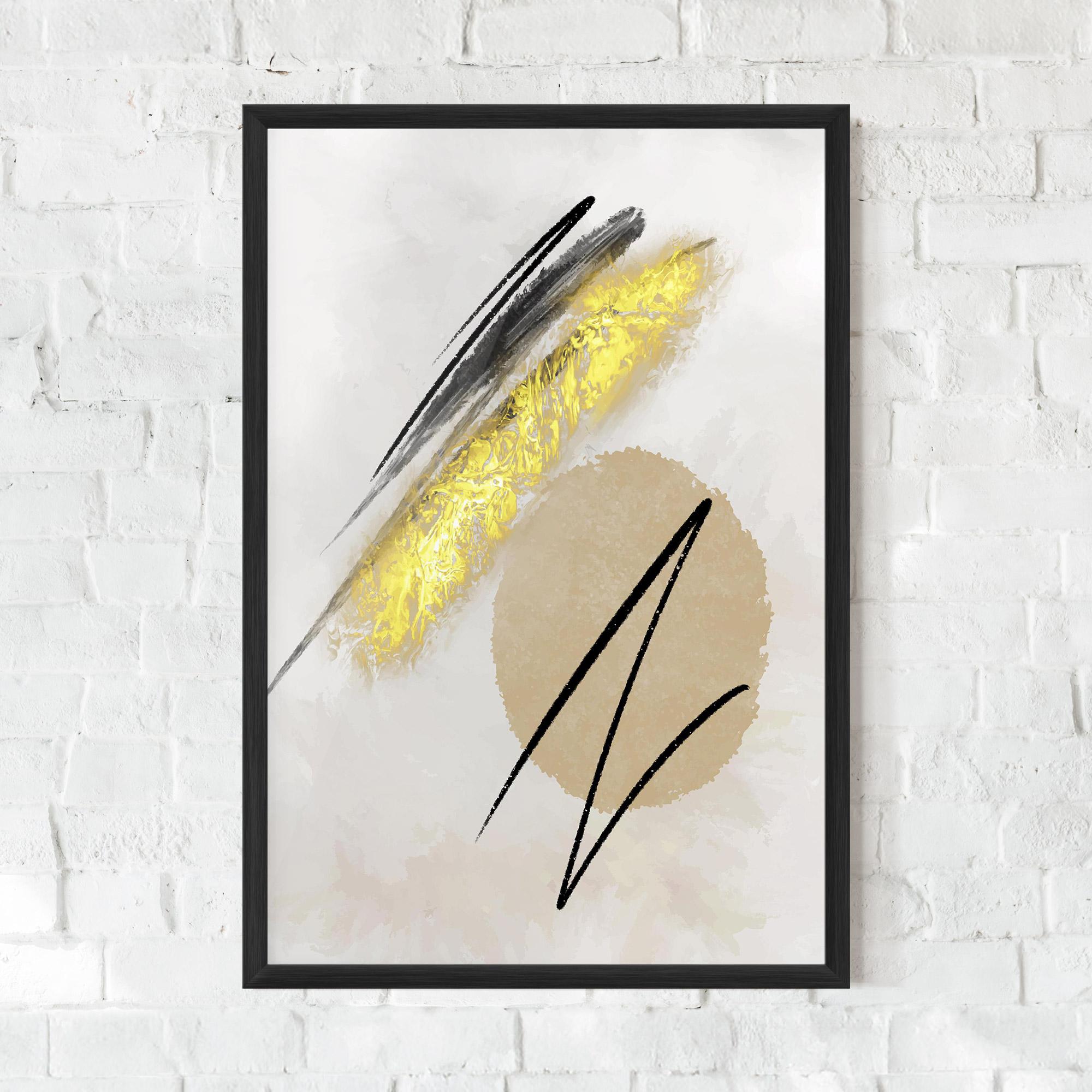 Gerahmte Poster Gold Brush mockup 0