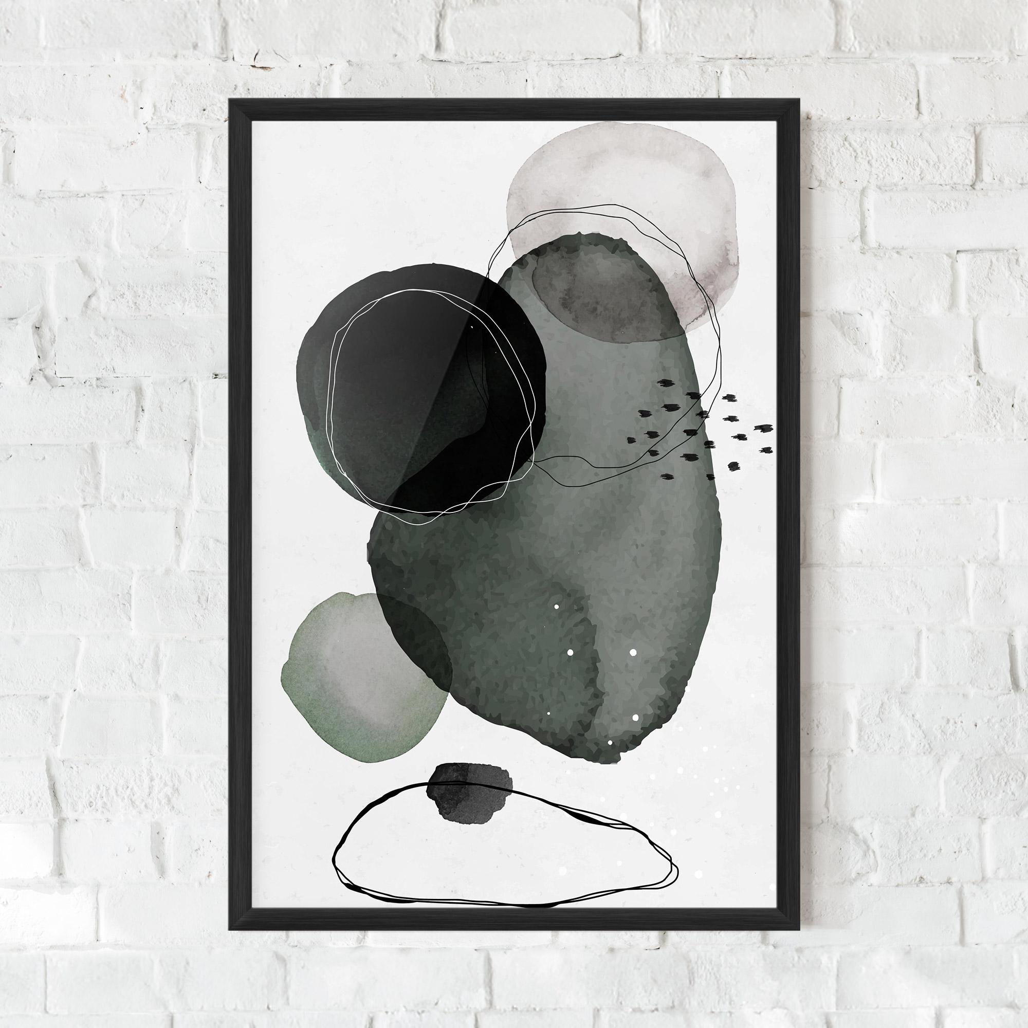 Gerahmte Poster Green Watercolor mockup 0