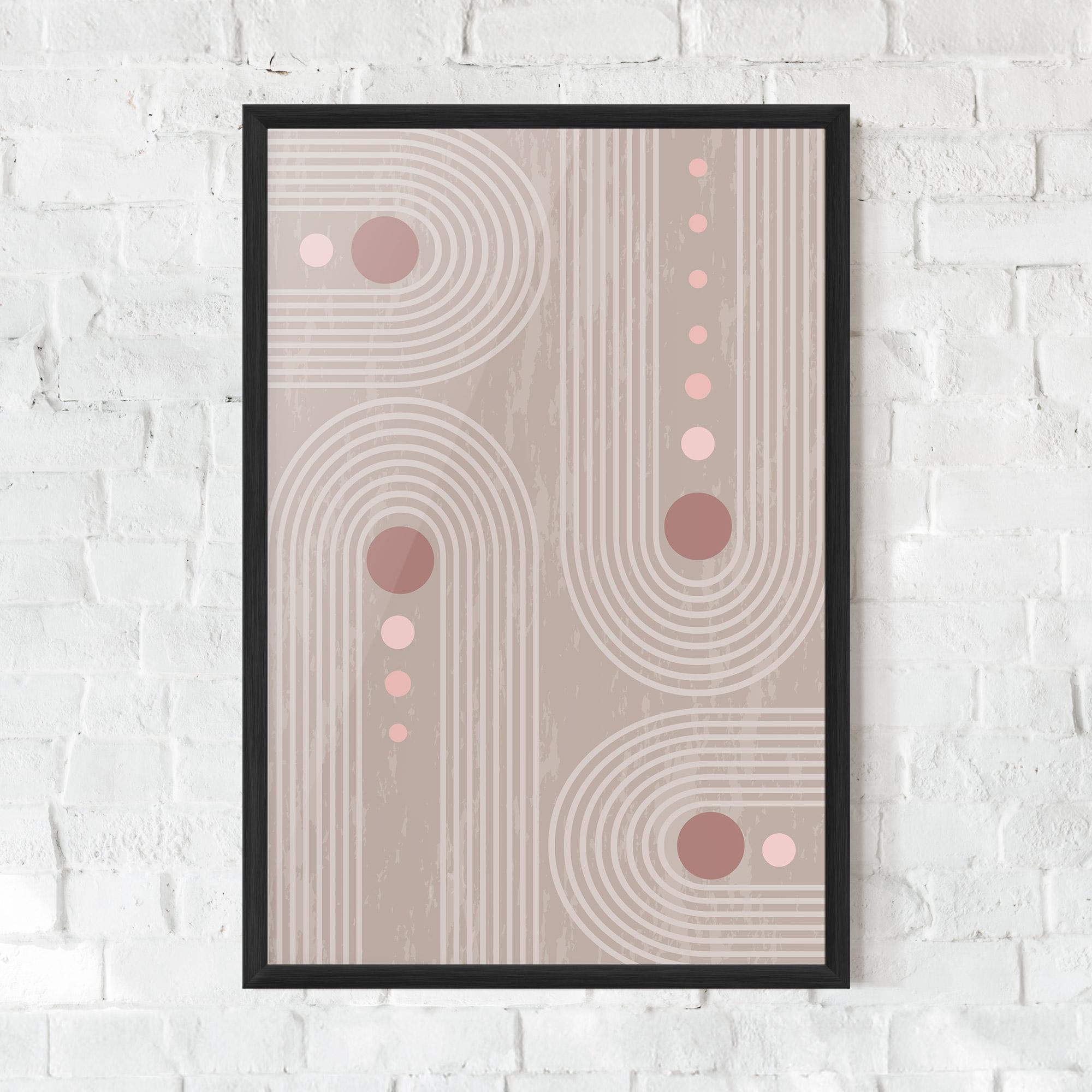 Gerahmte Poster Pink Circle On Cream mockup 0