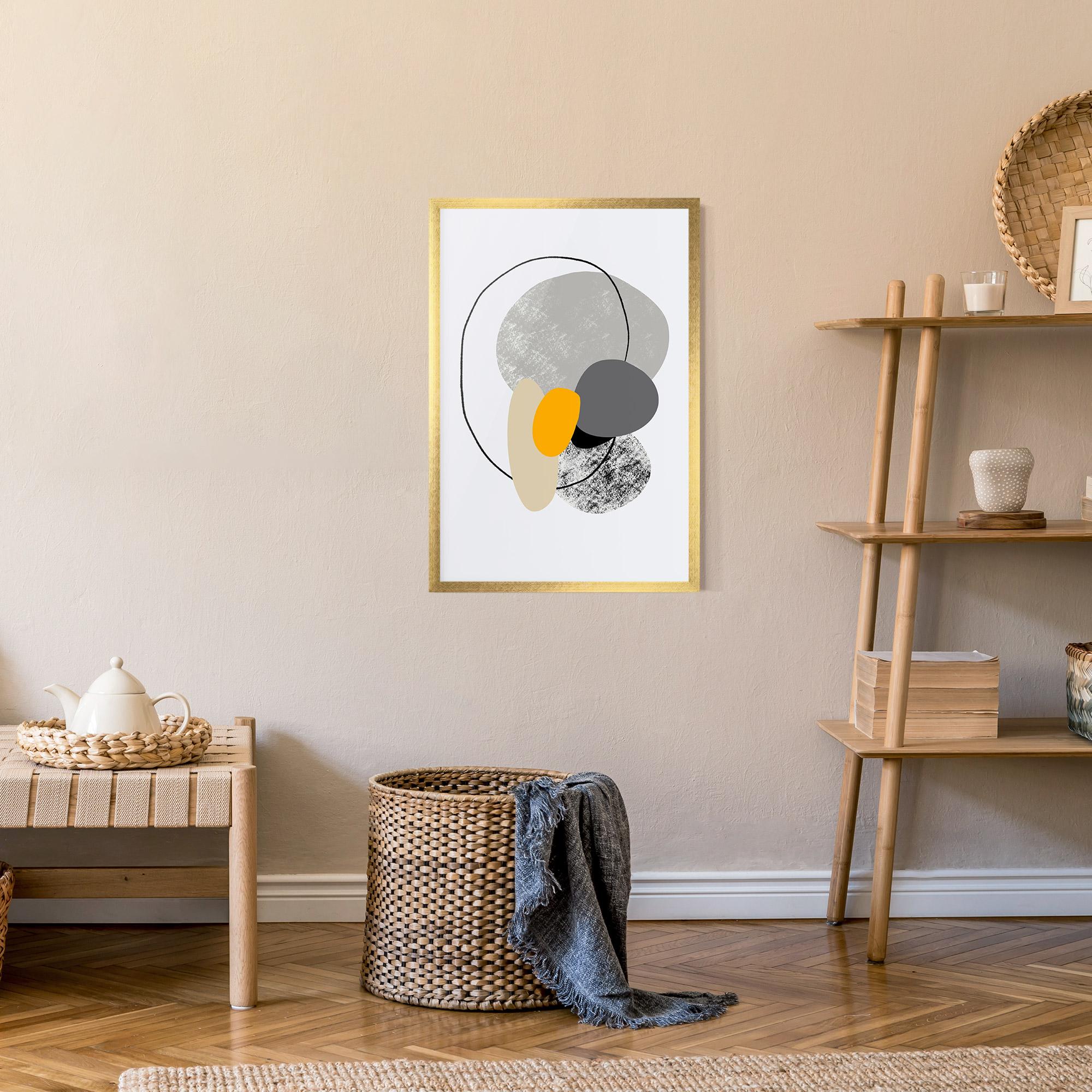 Gerahmte Poster Grey Orange Shape mockup 9