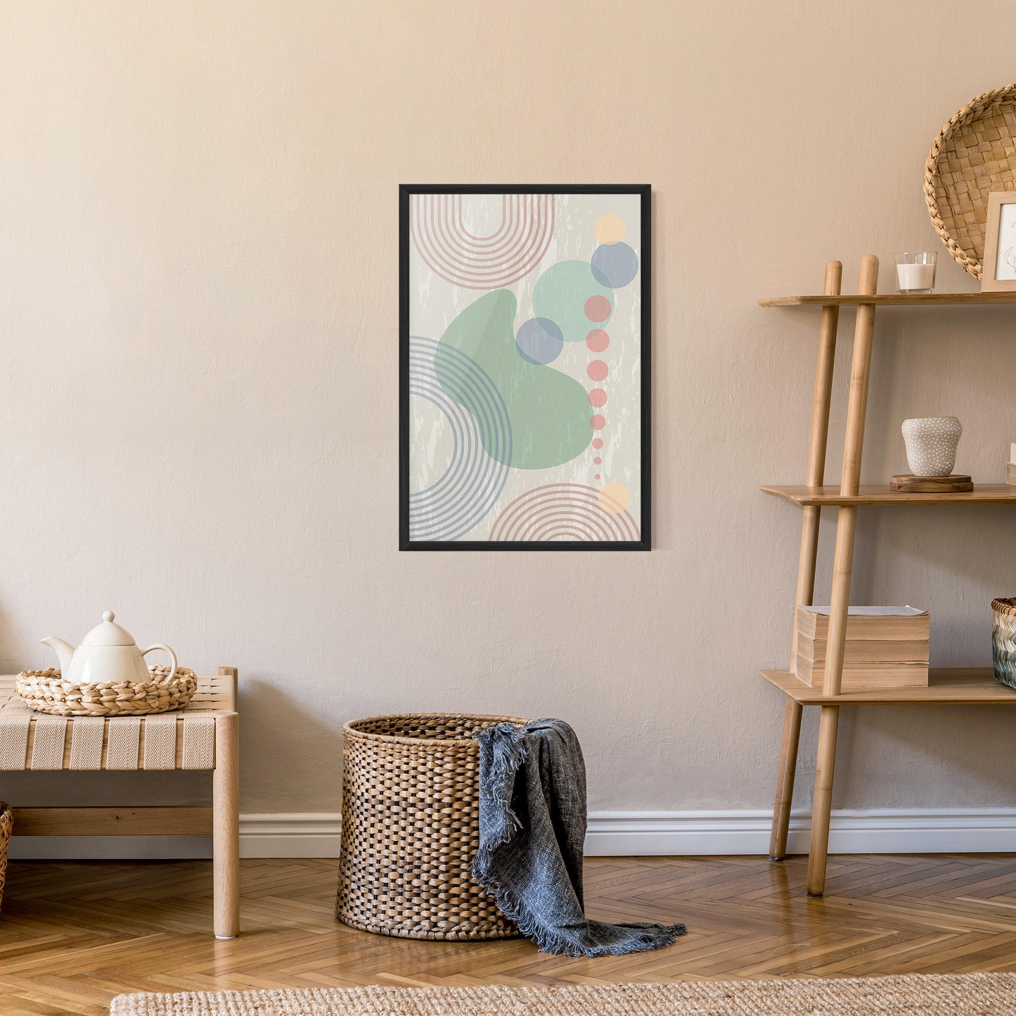 Gerahmte Poster Green Pink Shapes mockup 9