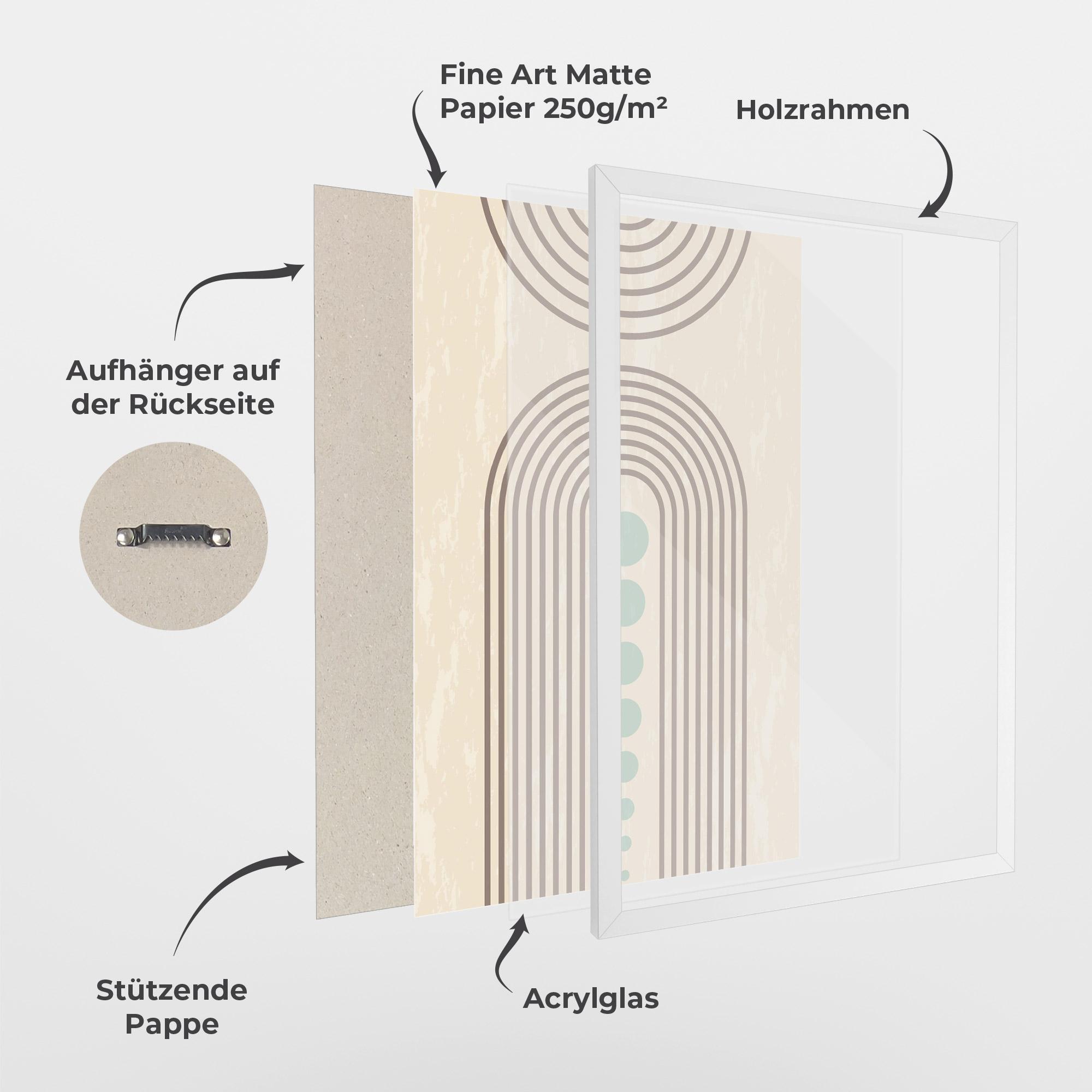 Gerahmte Poster Cream Blue Circles mockup 1