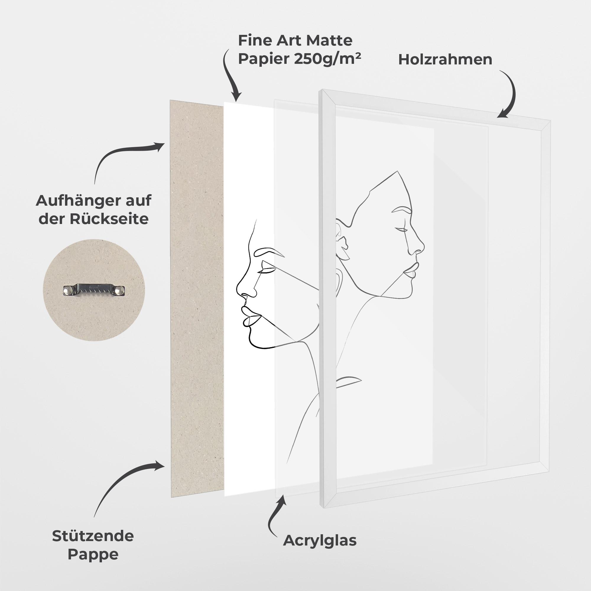 Gerahmte Poster Female Black Line mockup 1