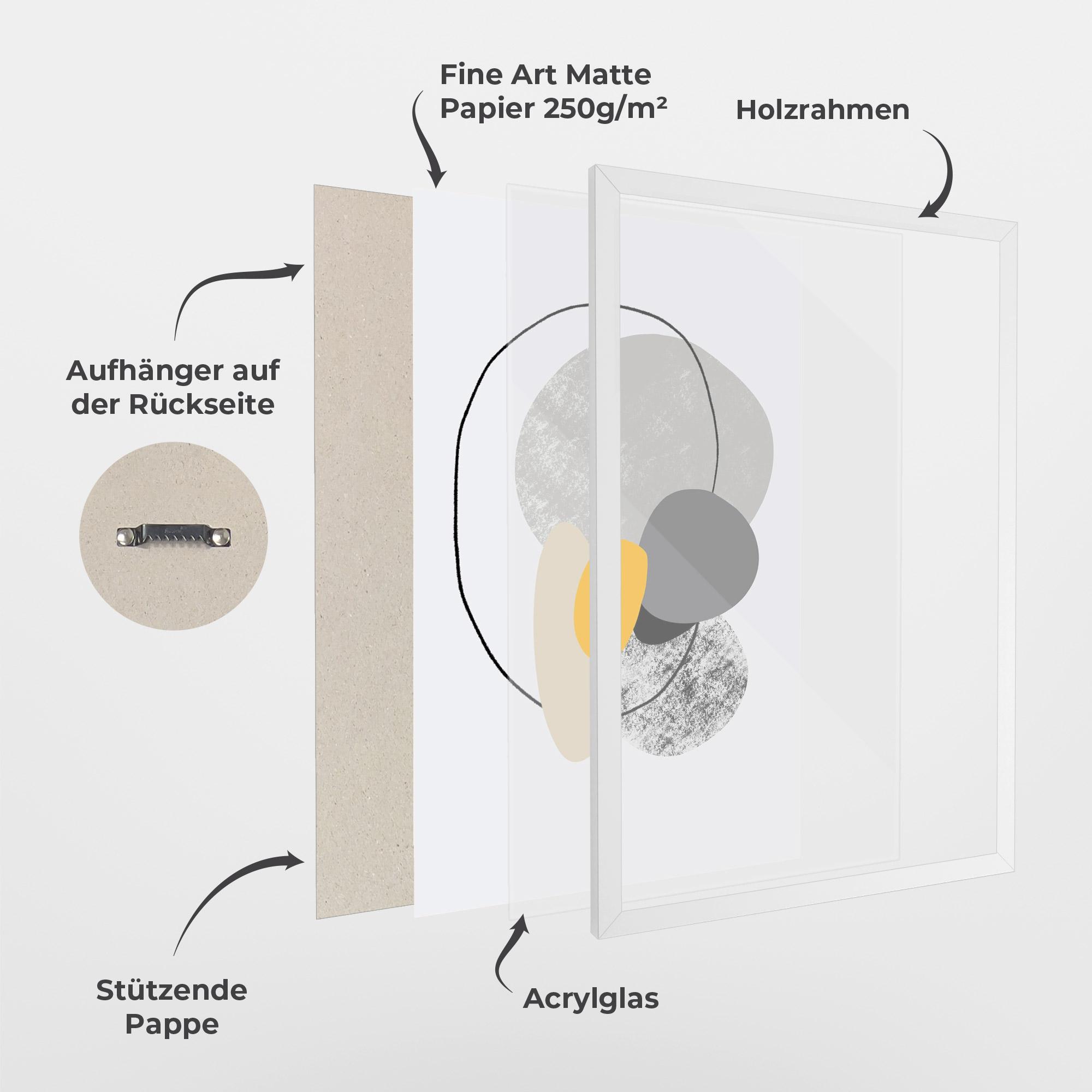 Gerahmte Poster Grey Orange Shape mockup 1